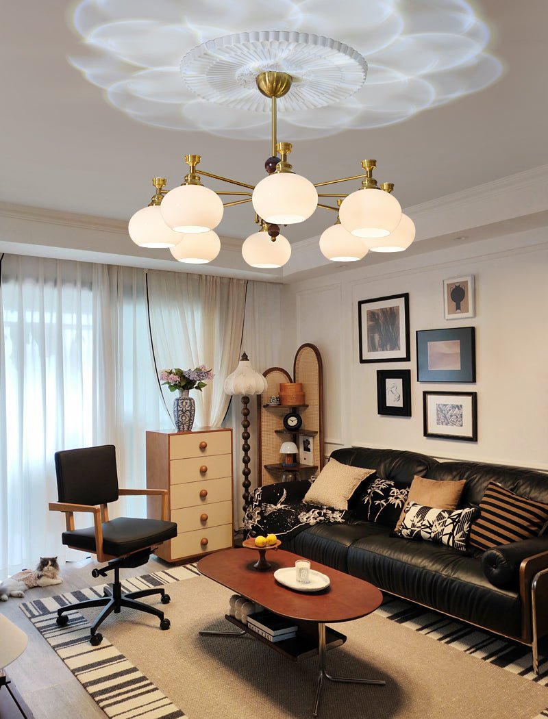 Aursolos Traditional Elegance Wood Glass Chandelier-Neutral Decor