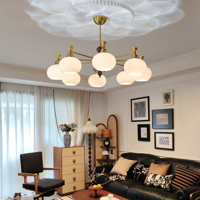 Aursolos Traditional Elegance Wood Glass Chandelier-Neutral Decor