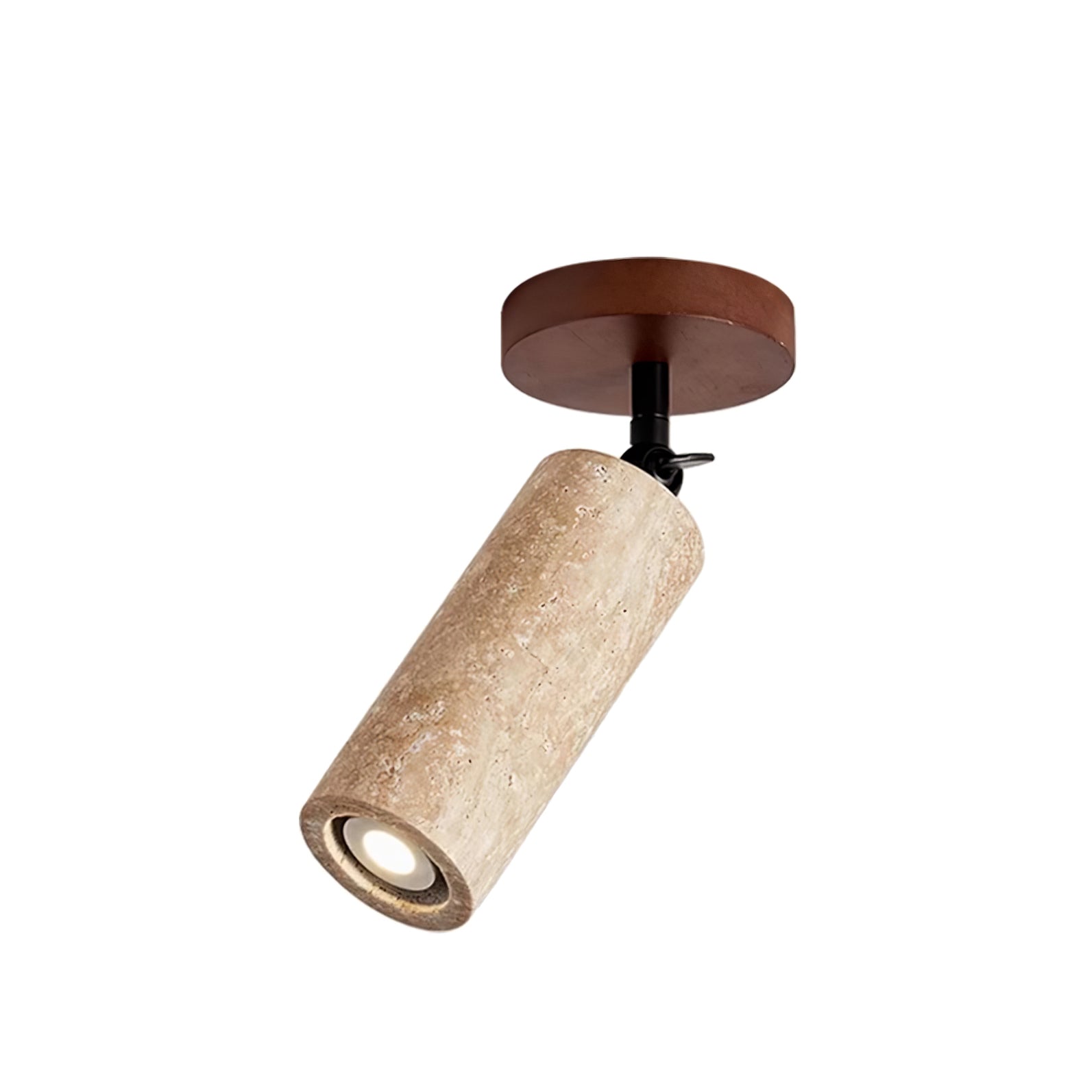 Zarinila Cylindrical-Tube Travertine Wall Light-Neutral Decor