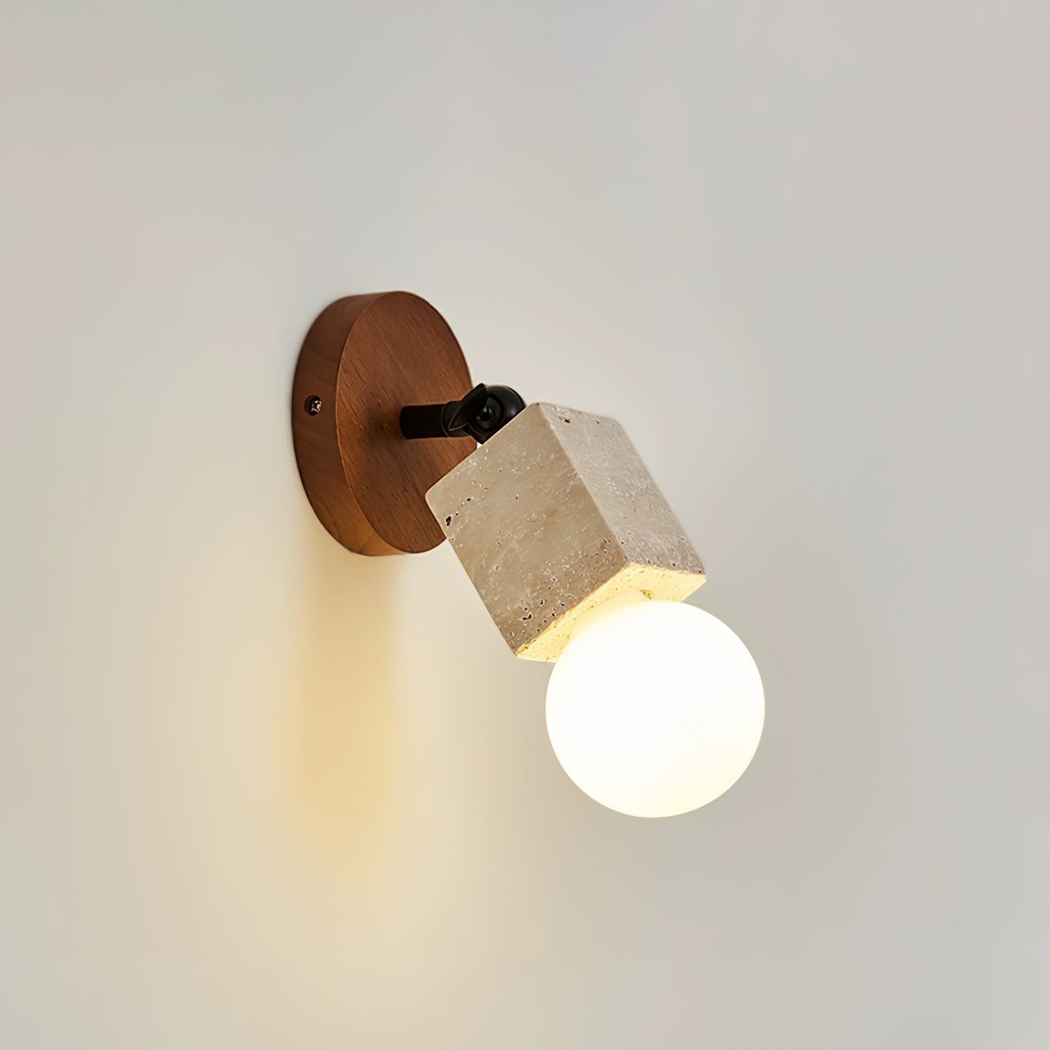 Zarinila Cylindrical-Tube Travertine Wall Light-Neutral Decor