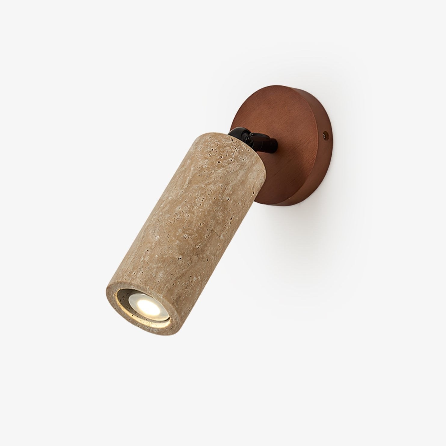 Cesilyra Swivel Cylinder Travertine Wall Light-Neutral Decor