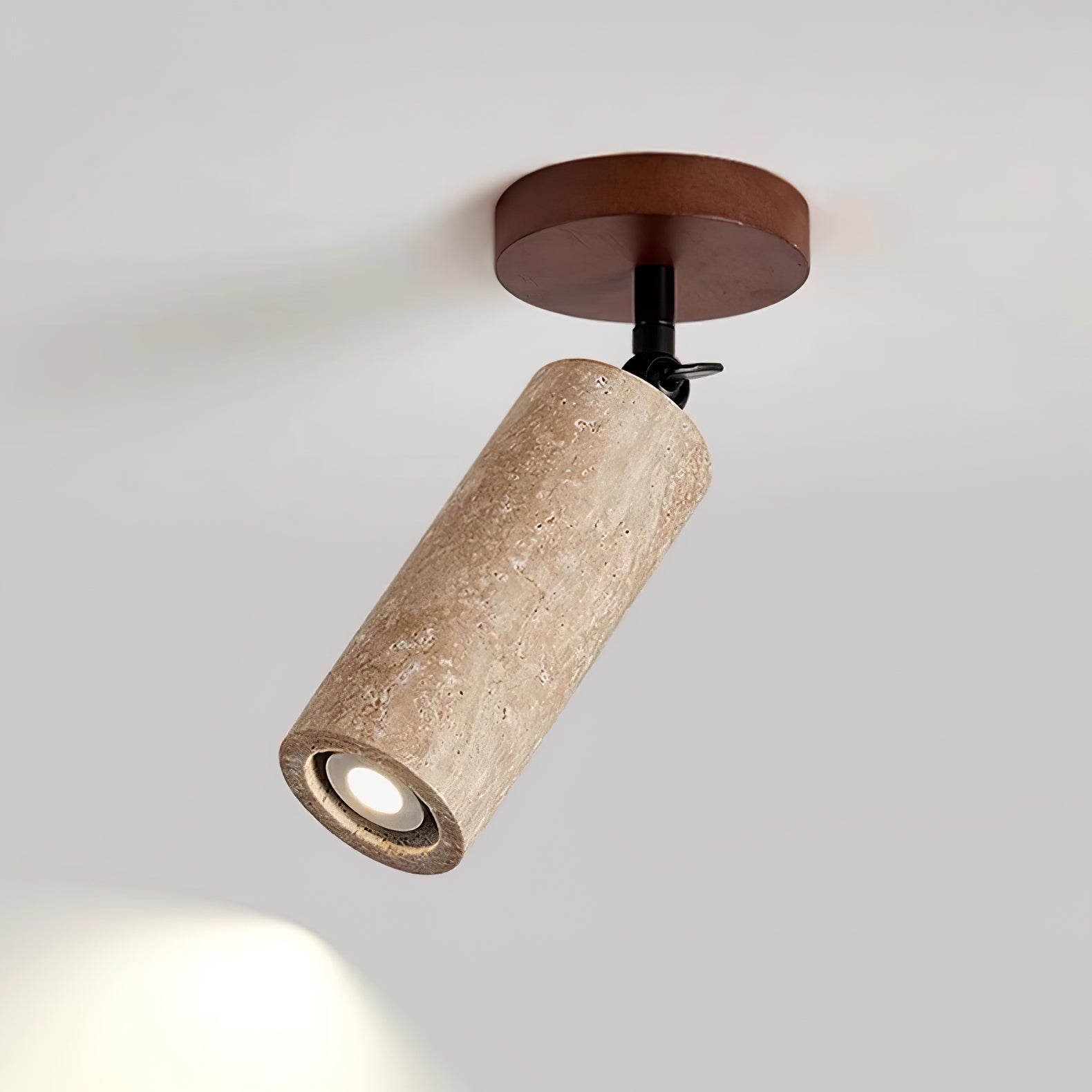 Zarinila Cylindrical-Tube Travertine Wall Light-Neutral Decor