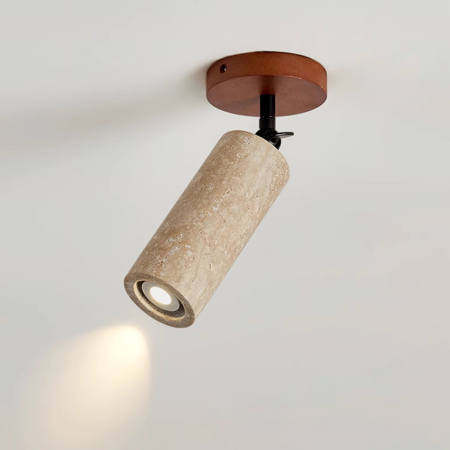 Zarinila Cylindrical-Tube Travertine Wall Light-Neutral Decor