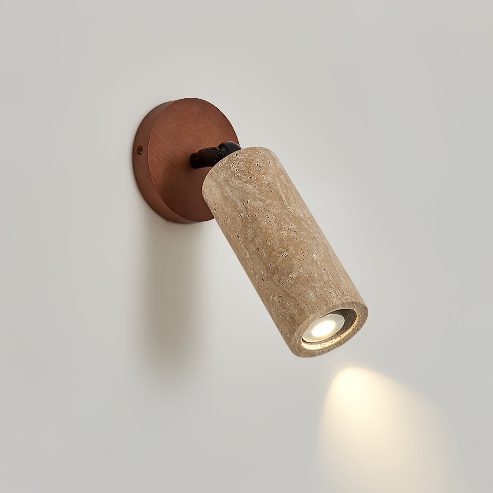 Zarinila Cylindrical-Tube Travertine Wall Light-Neutral Decor