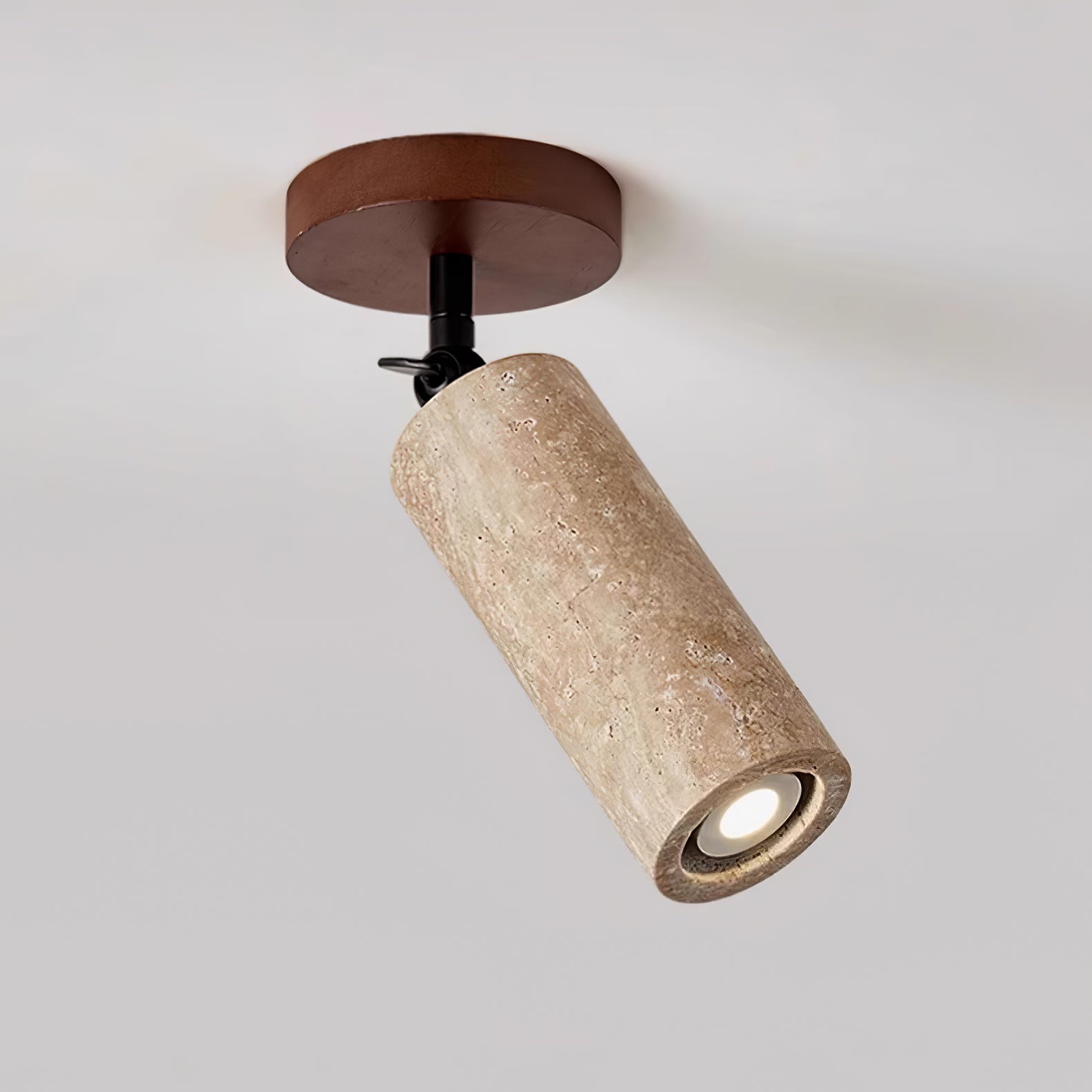 Zarinila Cylindrical-Tube Travertine Wall Light-Neutral Decor