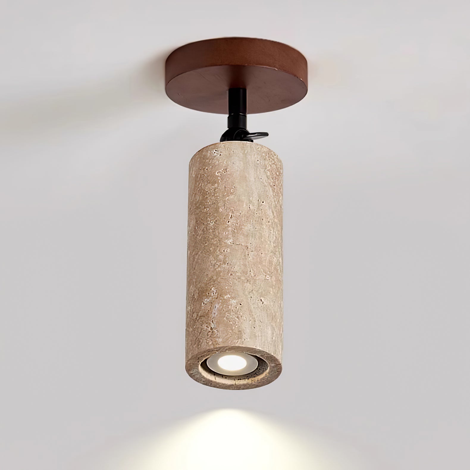 Zarinila Cylindrical-Tube Travertine Wall Light-Neutral Decor