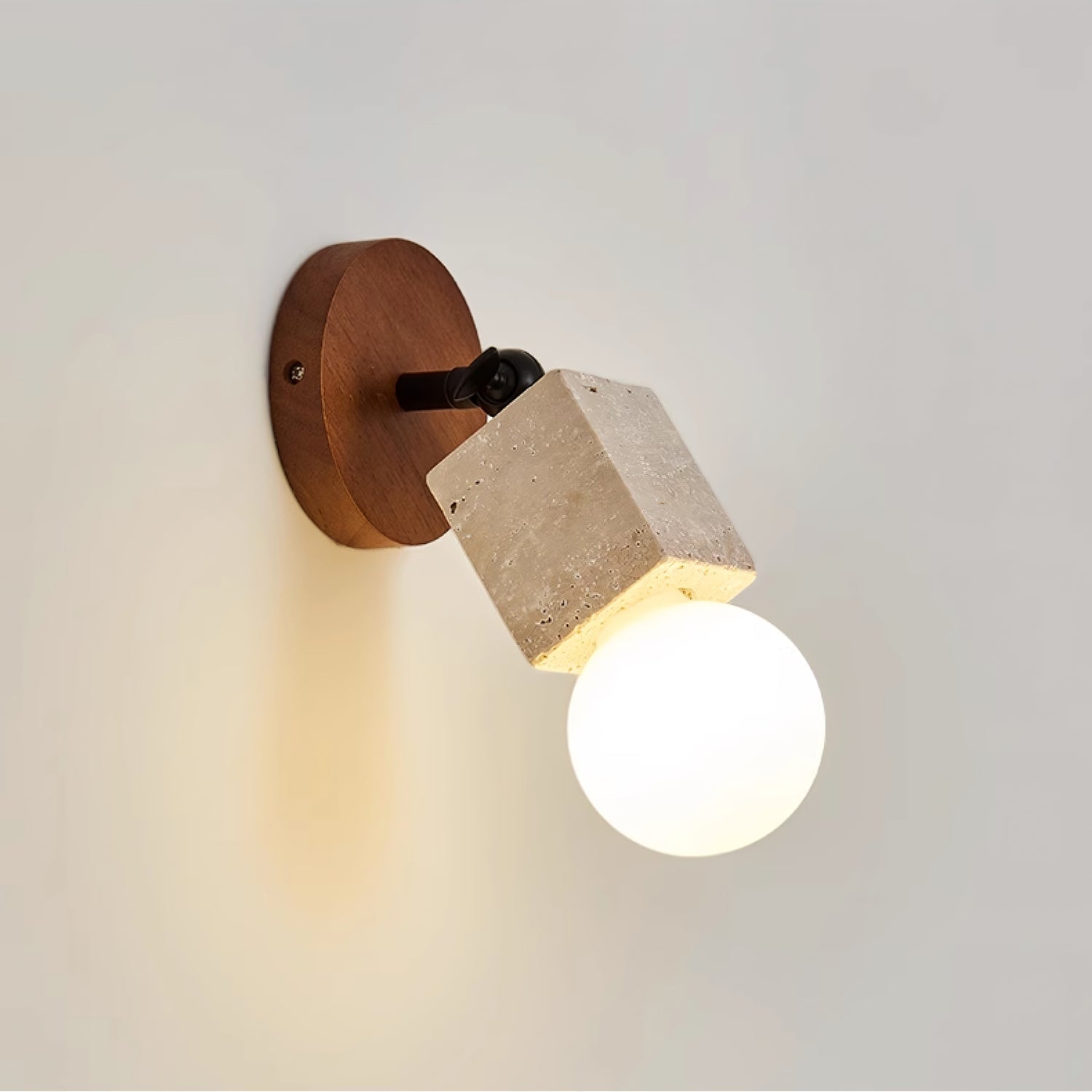Zarinila Cylindrical-Tube Travertine Wall Light-Neutral Decor