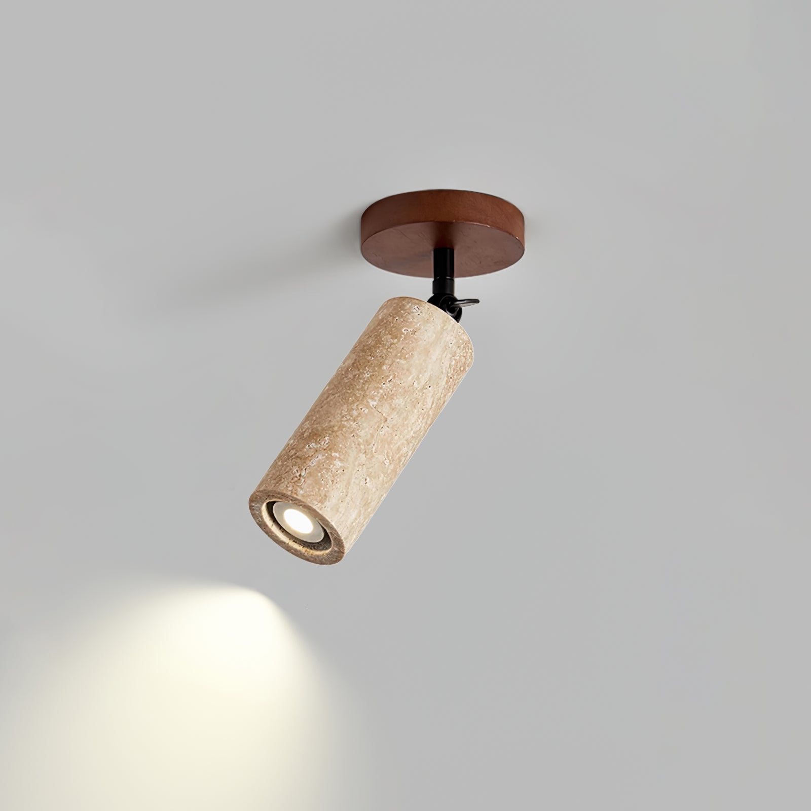 Zarinila Cylindrical-Tube Travertine Wall Light-Neutral Decor