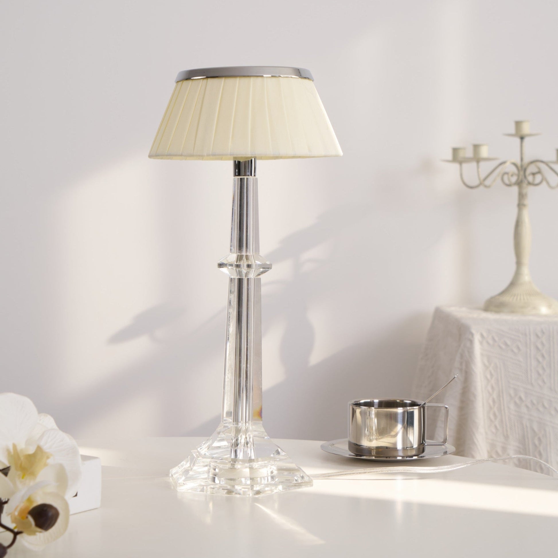 Haloza Fabric Luxurious Table Lamp-Neutral Decor