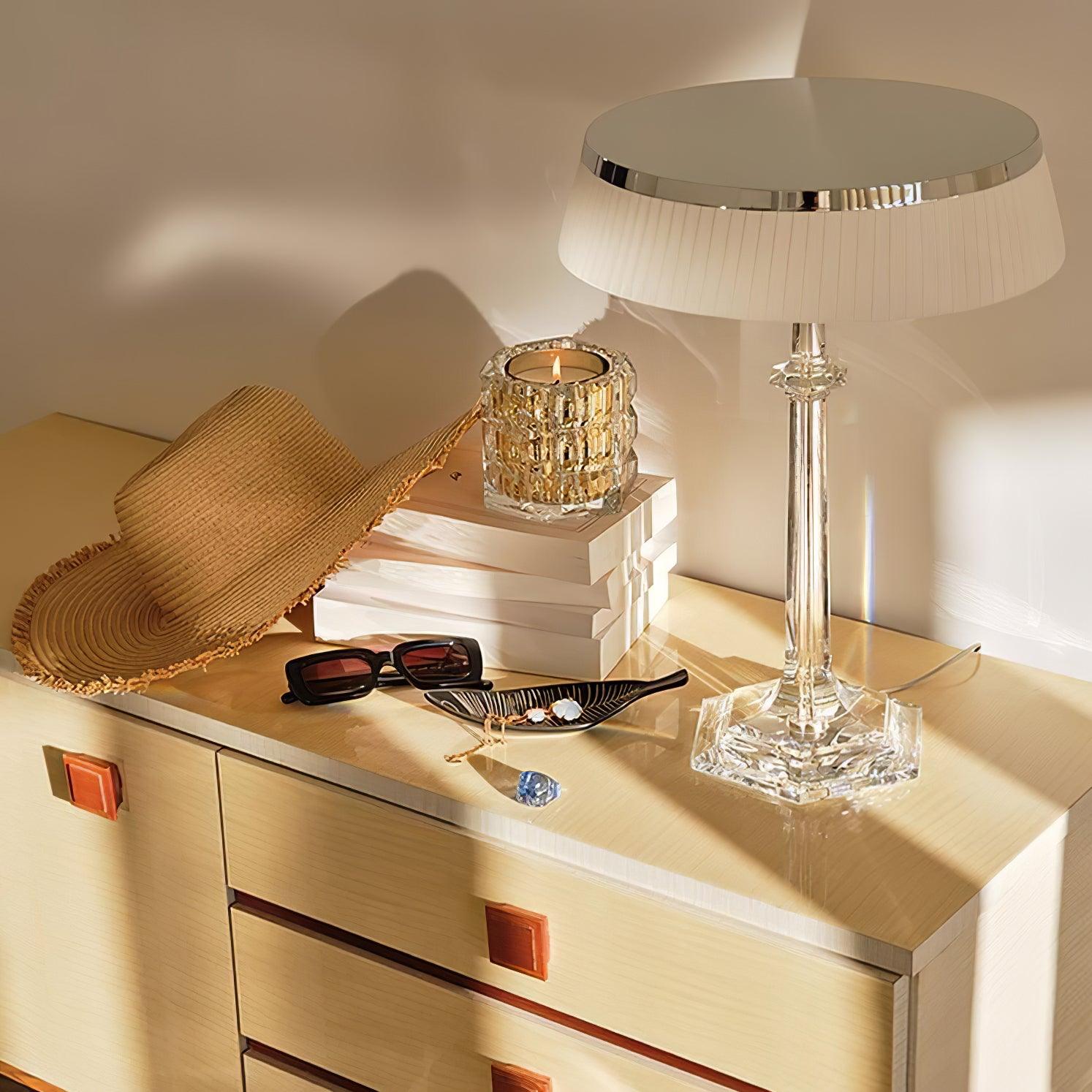 Haloza Fabric Luxurious Table Lamp-Neutral Decor