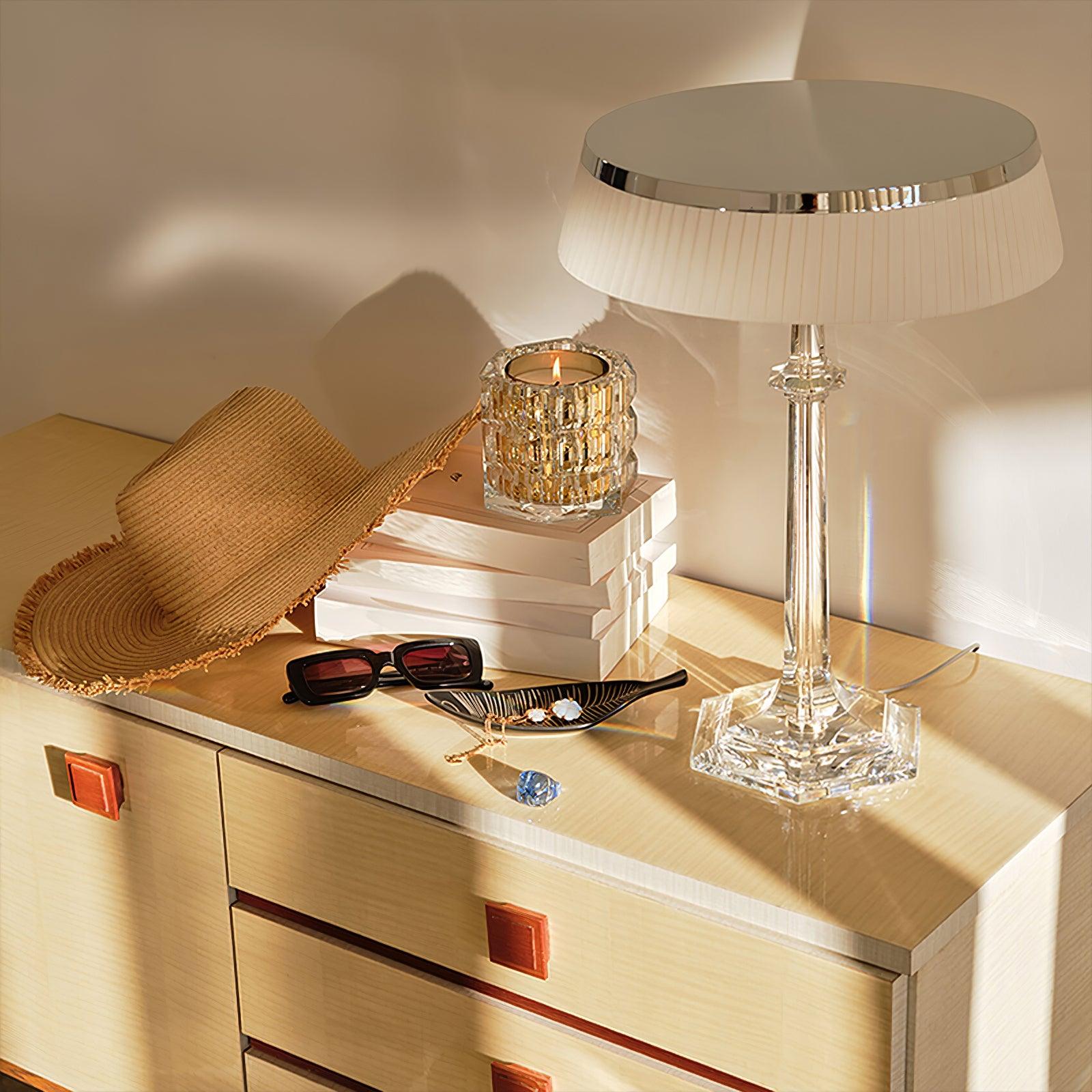 Haloza Fabric Luxurious Table Lamp-Neutral Decor