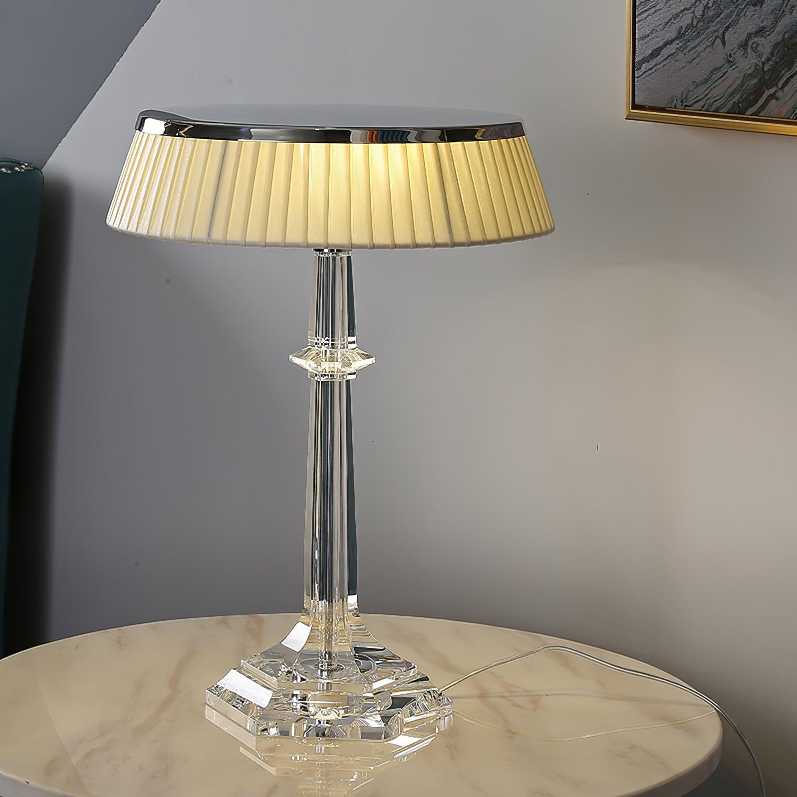 Haloza Fabric Luxurious Table Lamp-Neutral Decor