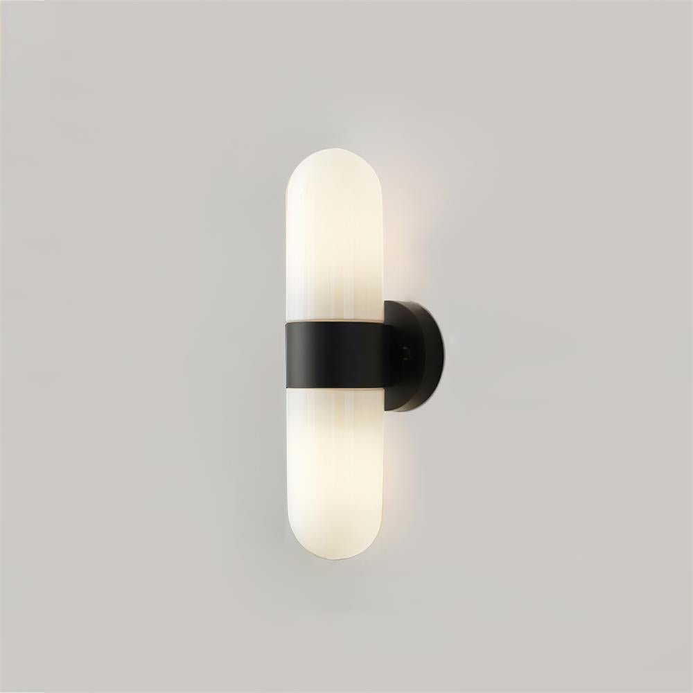 Vertical Capsule Glass Wall Sconce-Neutral Decor