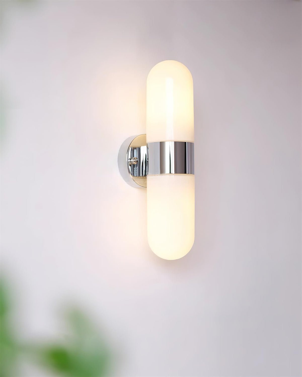 Vertical Capsule Glass Wall Sconce-Neutral Decor