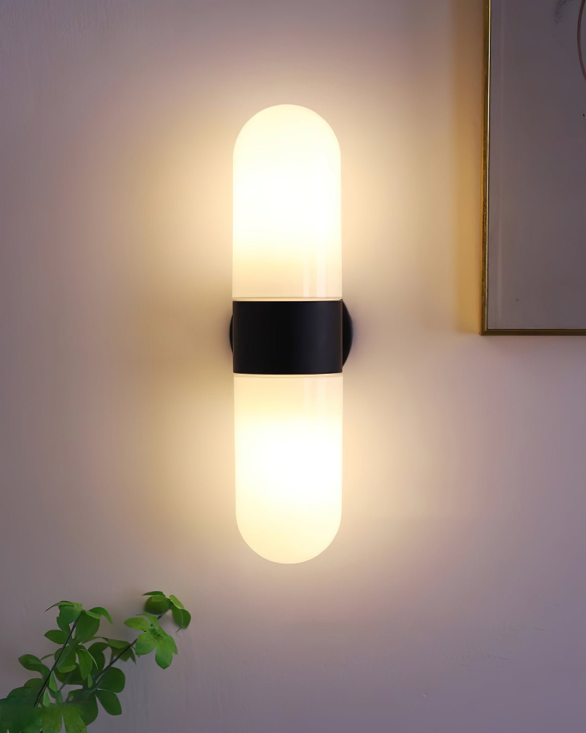 Vertical Capsule Glass Wall Sconce-Neutral Decor