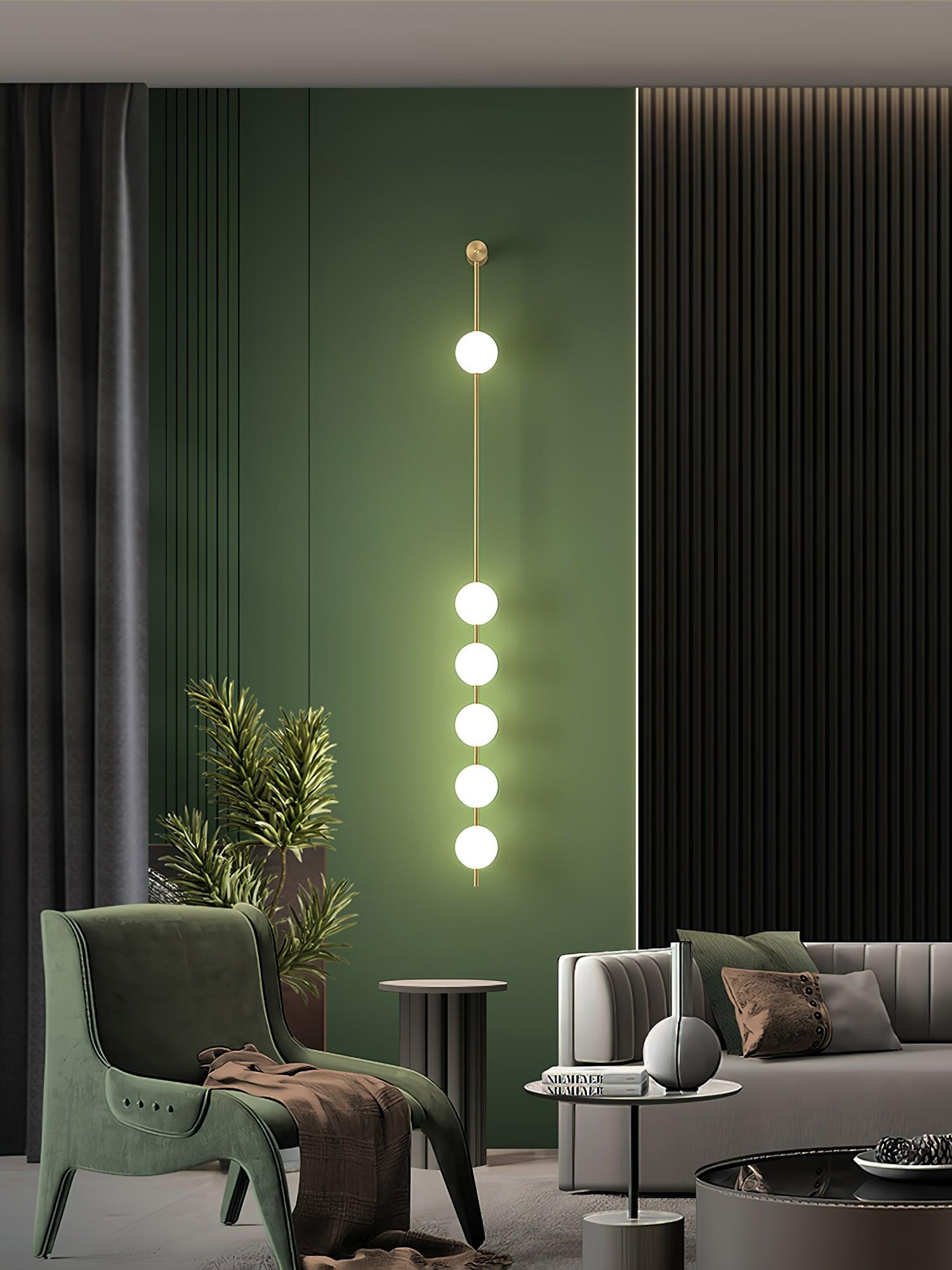 Lustra Wall Lamp Vertical Balls Brass-Neutral Decor