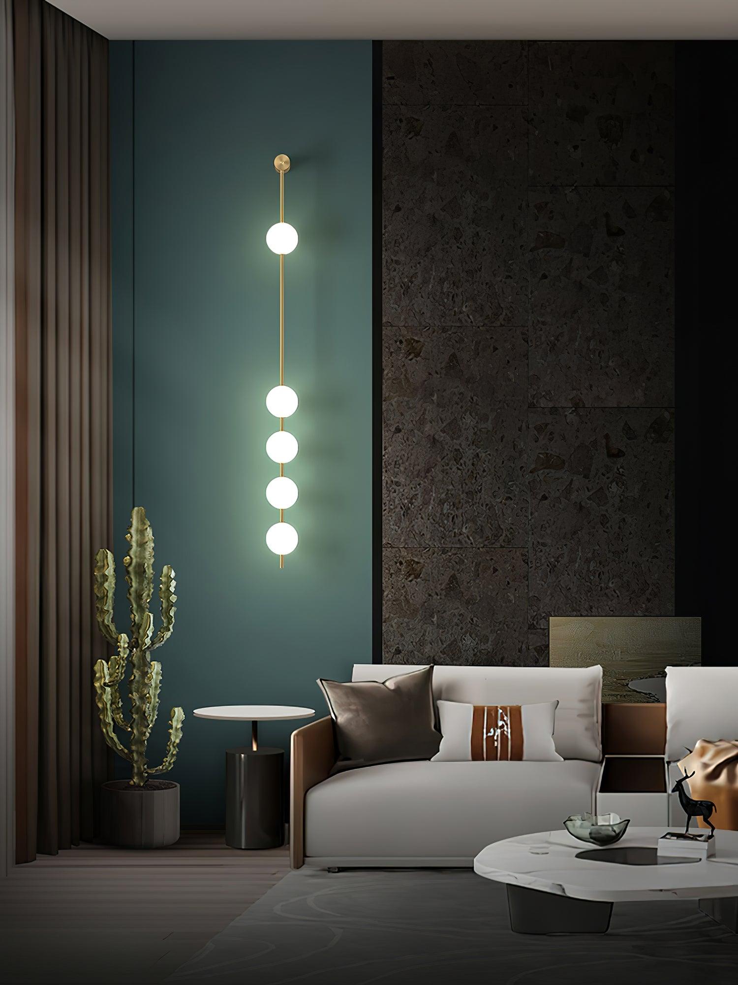 Lustra Wall Lamp Vertical Balls Brass-Neutral Decor