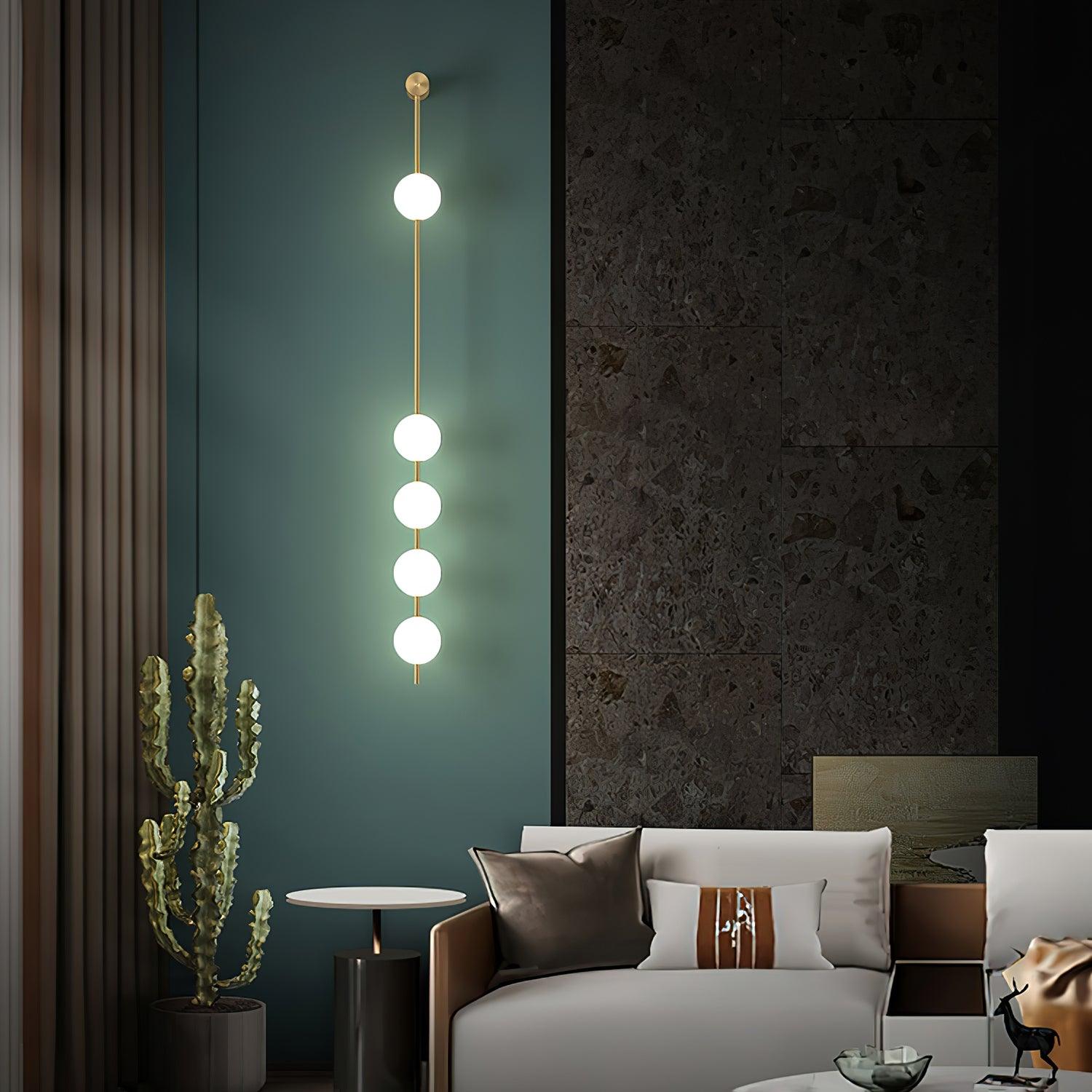 Lustra Wall Lamp Vertical Balls Brass-Neutral Decor