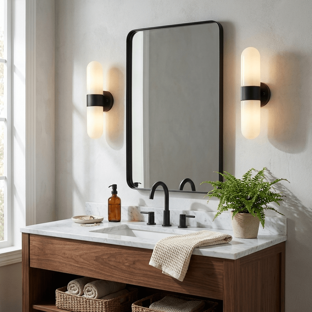 Vertical Capsule Glass Wall Sconce-Neutral Decor