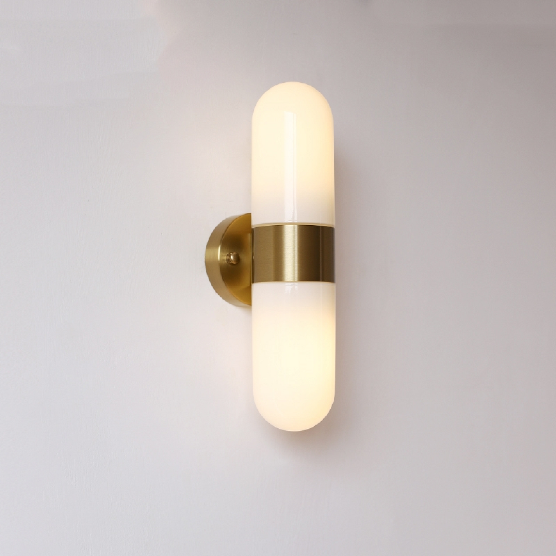 Vertical Capsule Glass Wall Sconce-Neutral Decor