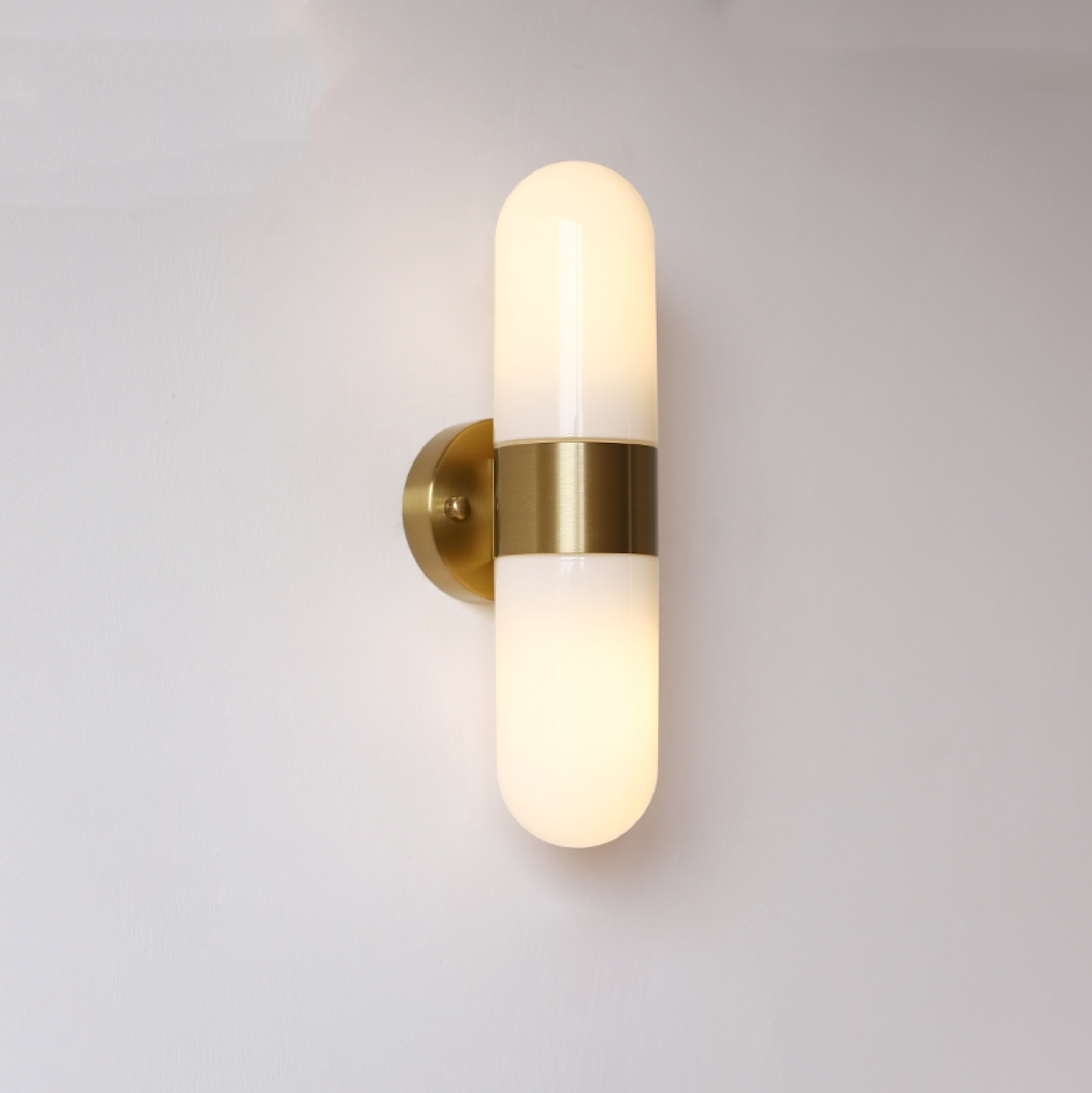 Vertical Capsule Glass Wall Sconce-Neutral Decor
