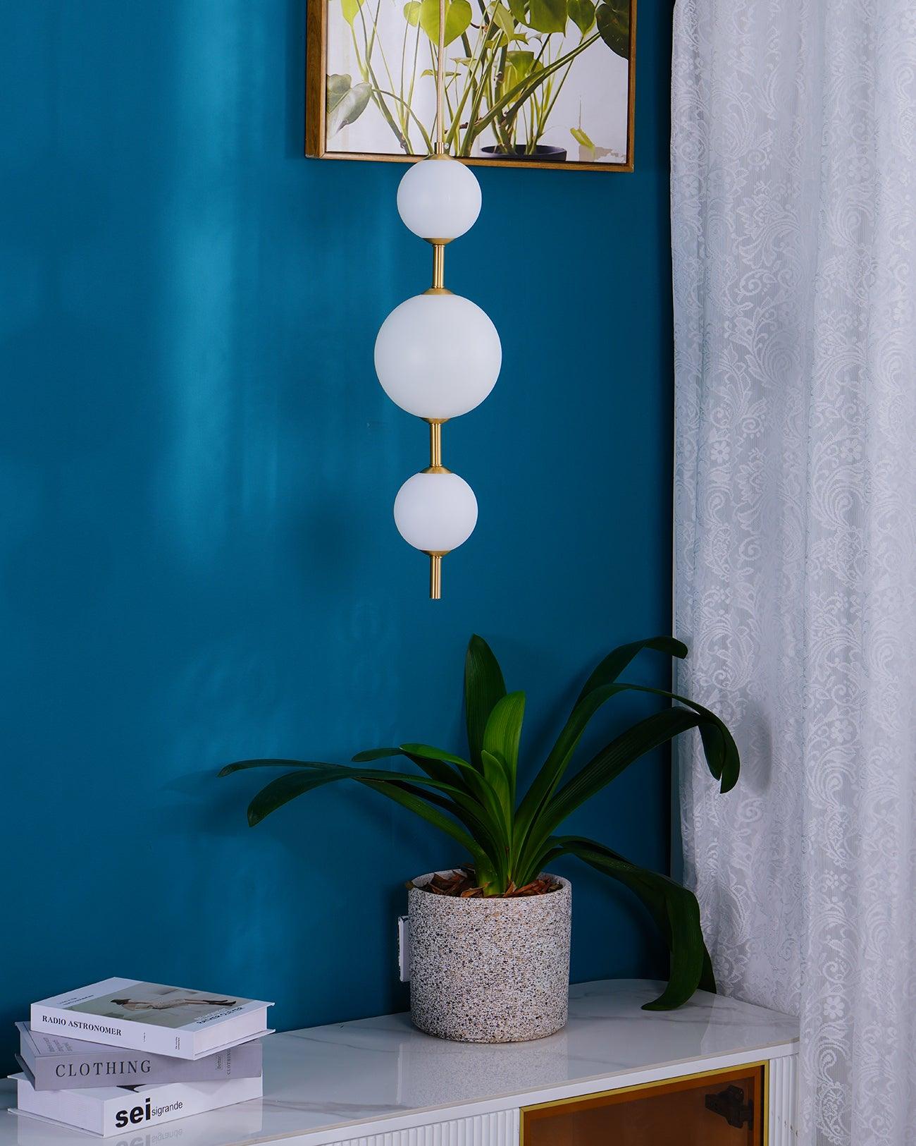 Velloran Brass Plastic Pendant Lamp-Neutral Decor