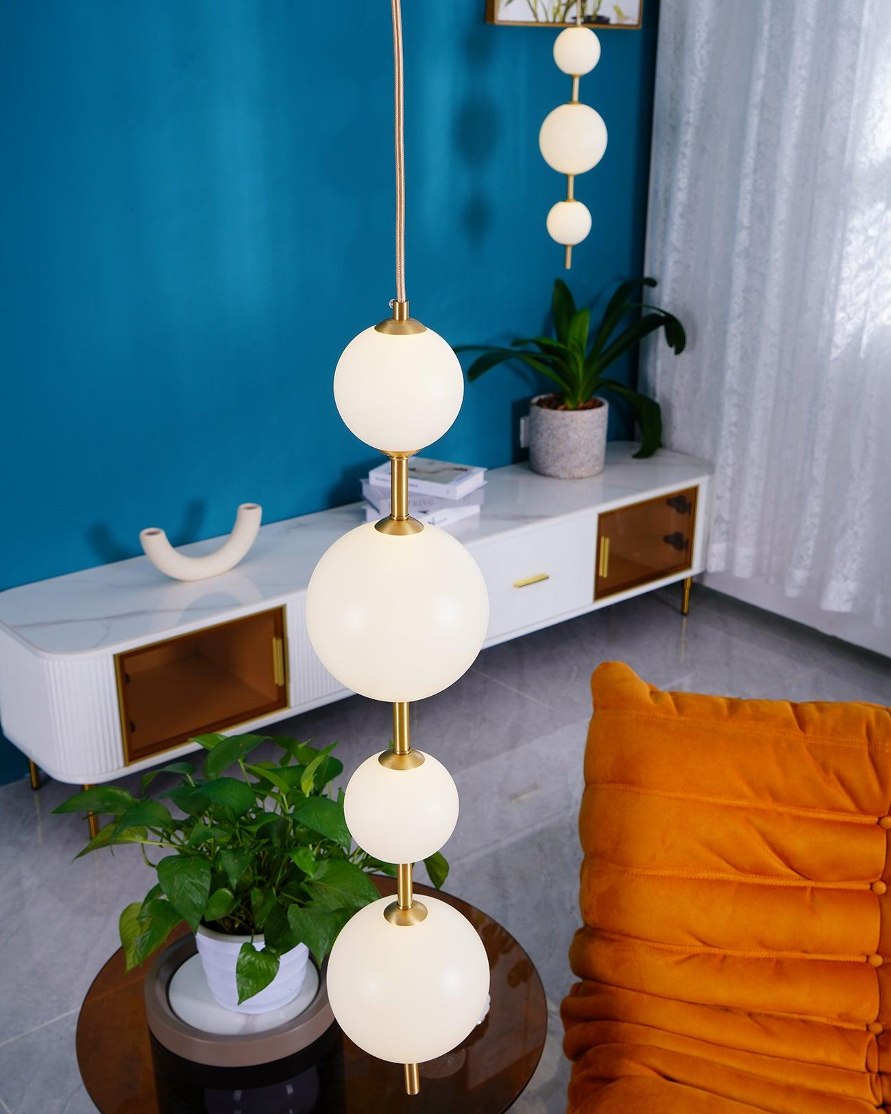 Velloran Brass Plastic Pendant Lamp-Neutral Decor