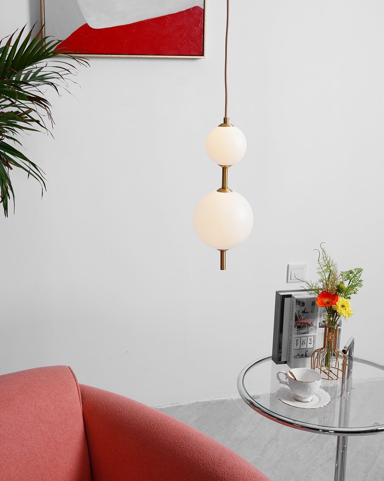 Velloran Brass Plastic Pendant Lamp-Neutral Decor