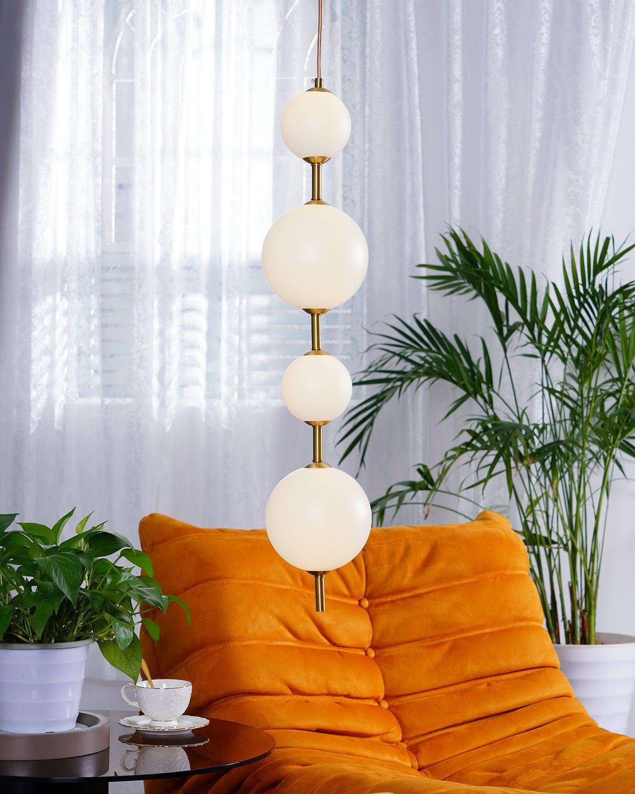 Velloran Brass Plastic Pendant Lamp-Neutral Decor