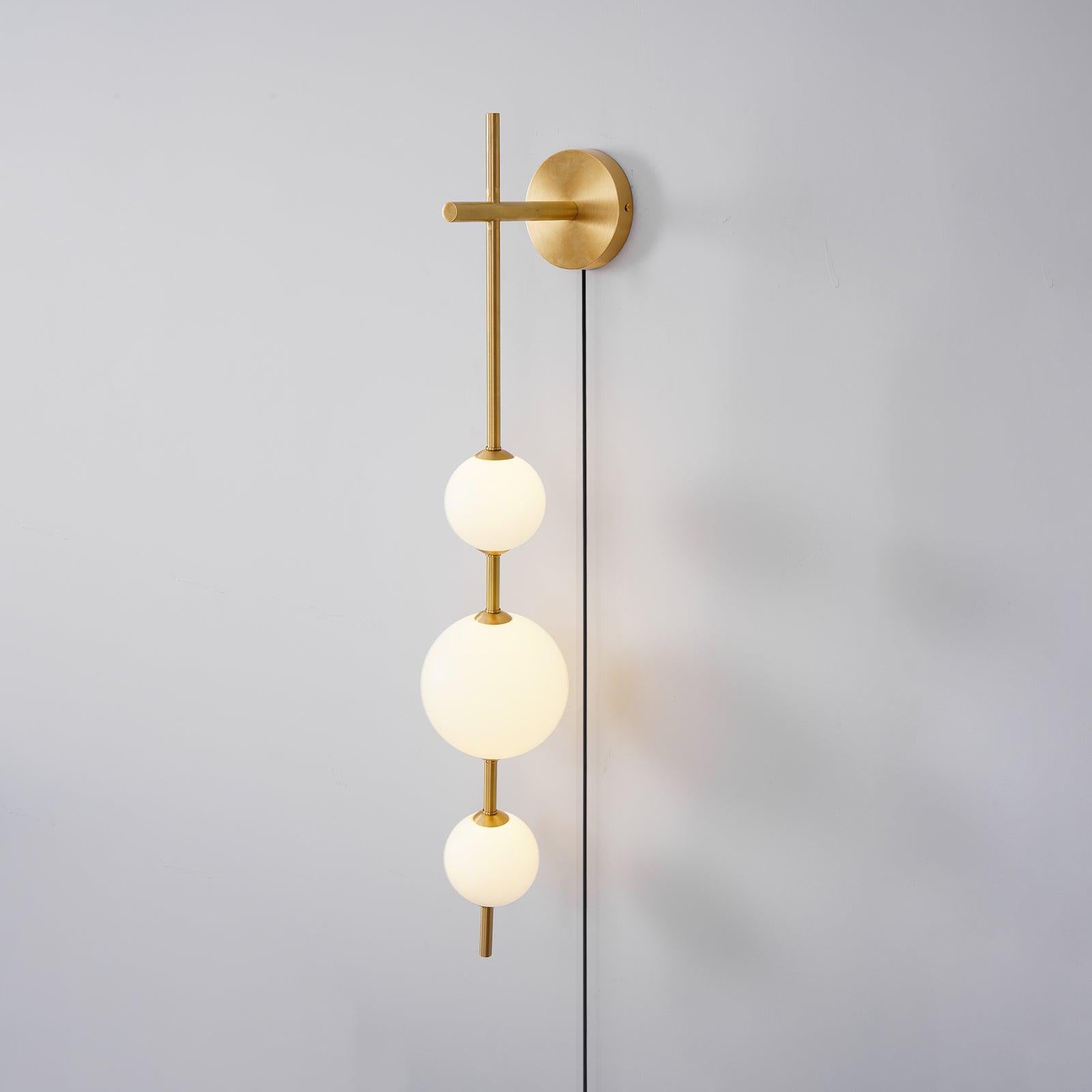 Ilraeia Vertical Globe Plug-in Wall Lamp-Neutral Decor