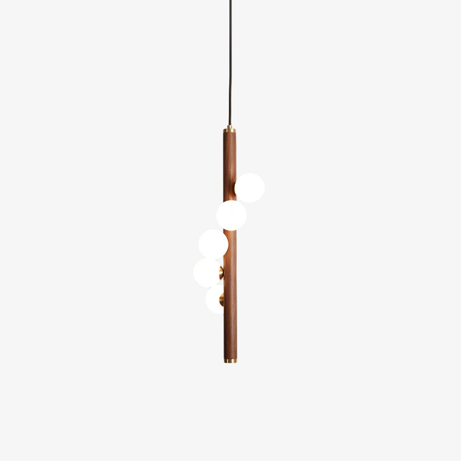 Lustra Pendant Lamp Wooden Glass Linear-Neutral Decor