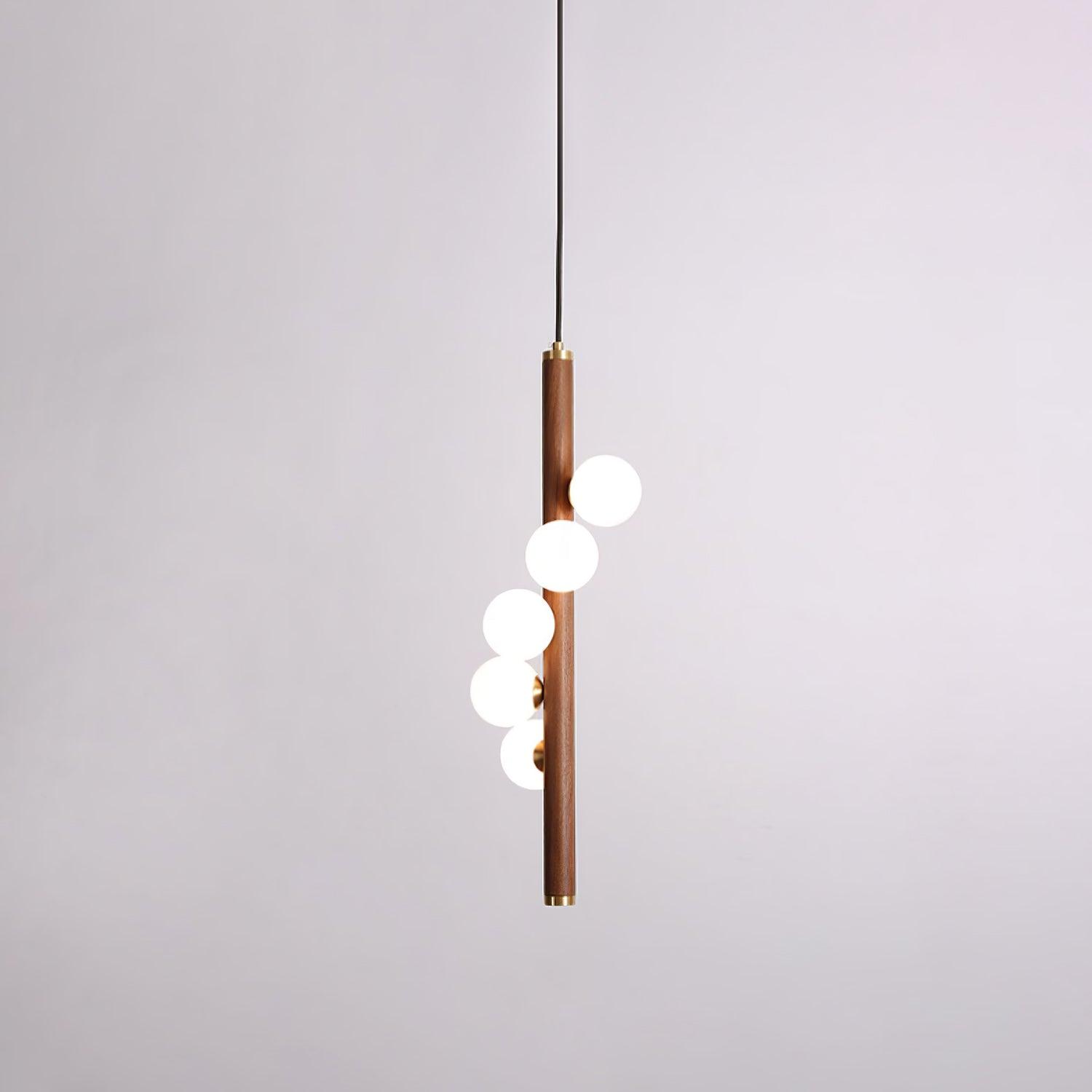 Lustra Pendant Lamp Wooden Glass Linear-Neutral Decor