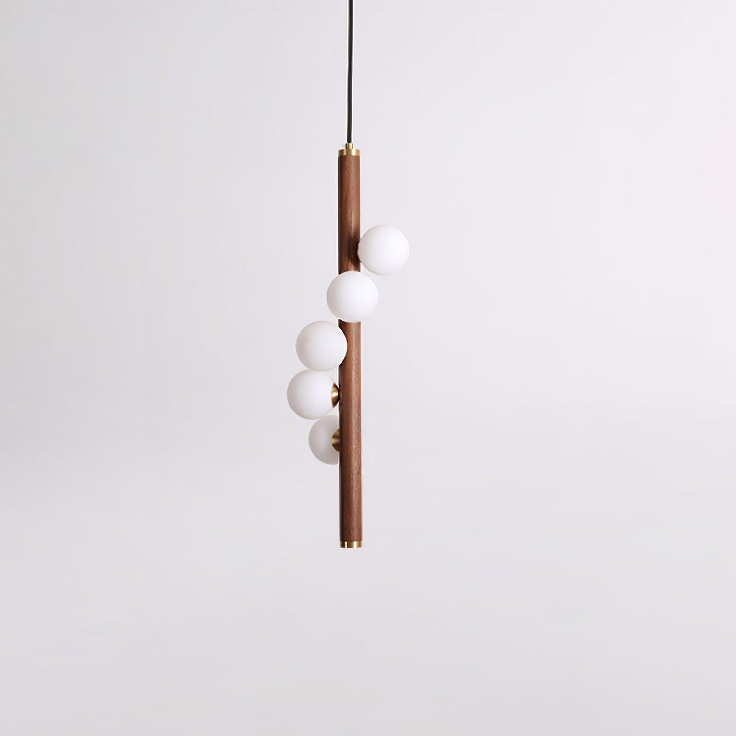 Lustra Pendant Lamp Wooden Glass Linear-Neutral Decor
