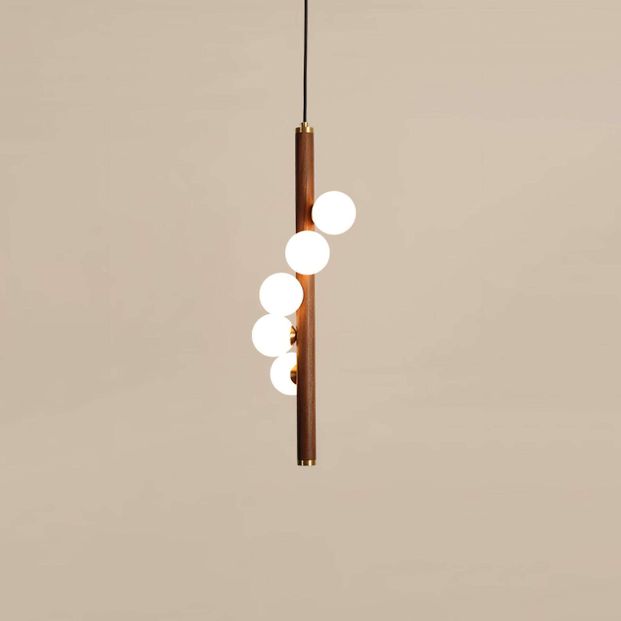 Lustra Pendant Lamp Wooden Glass Linear-Neutral Decor