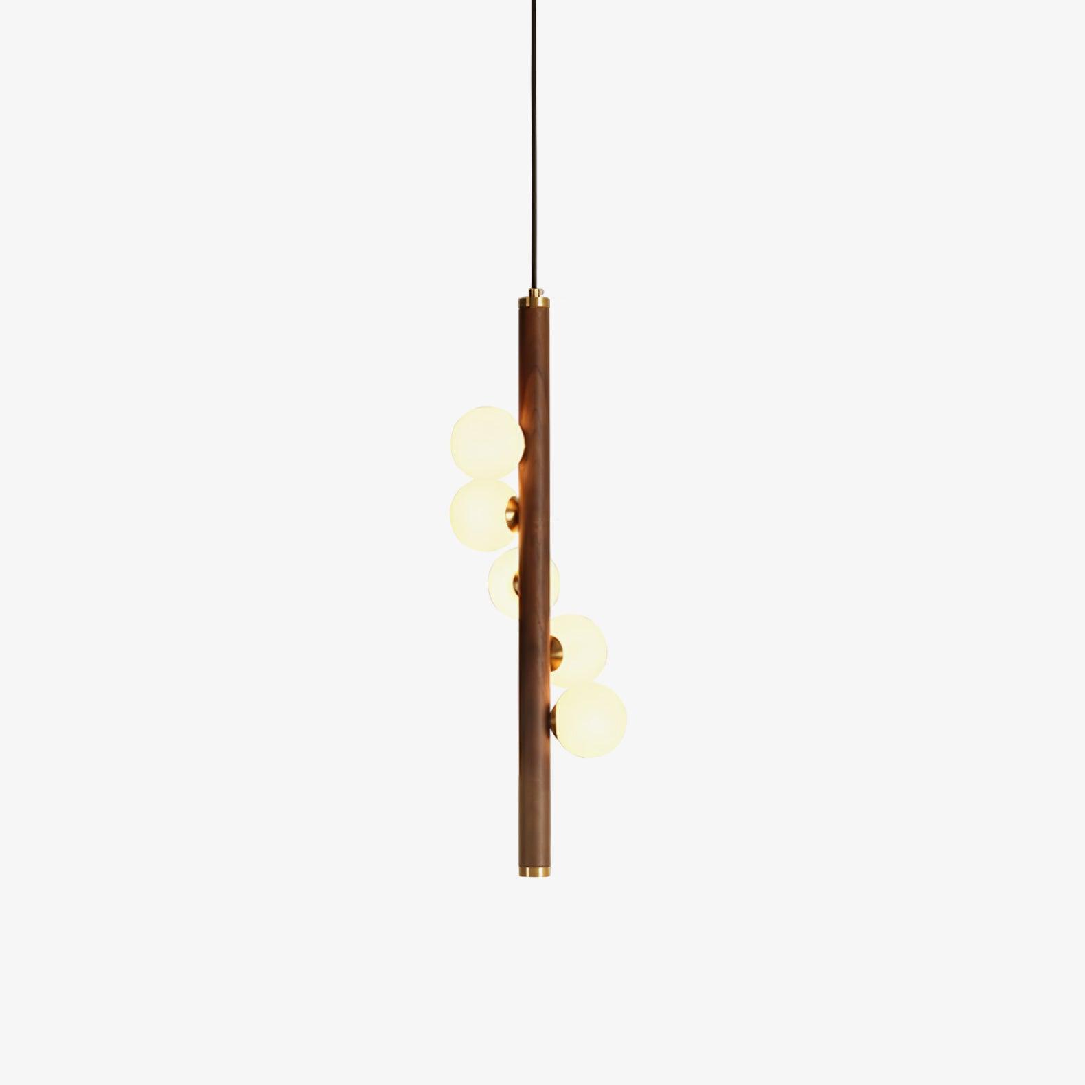 Lustra Pendant Lamp Wooden Glass Linear-Neutral Decor