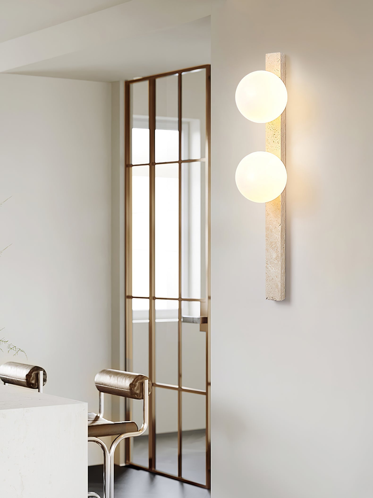 Zoshaira Travertine Wall Light-Neutral Decor