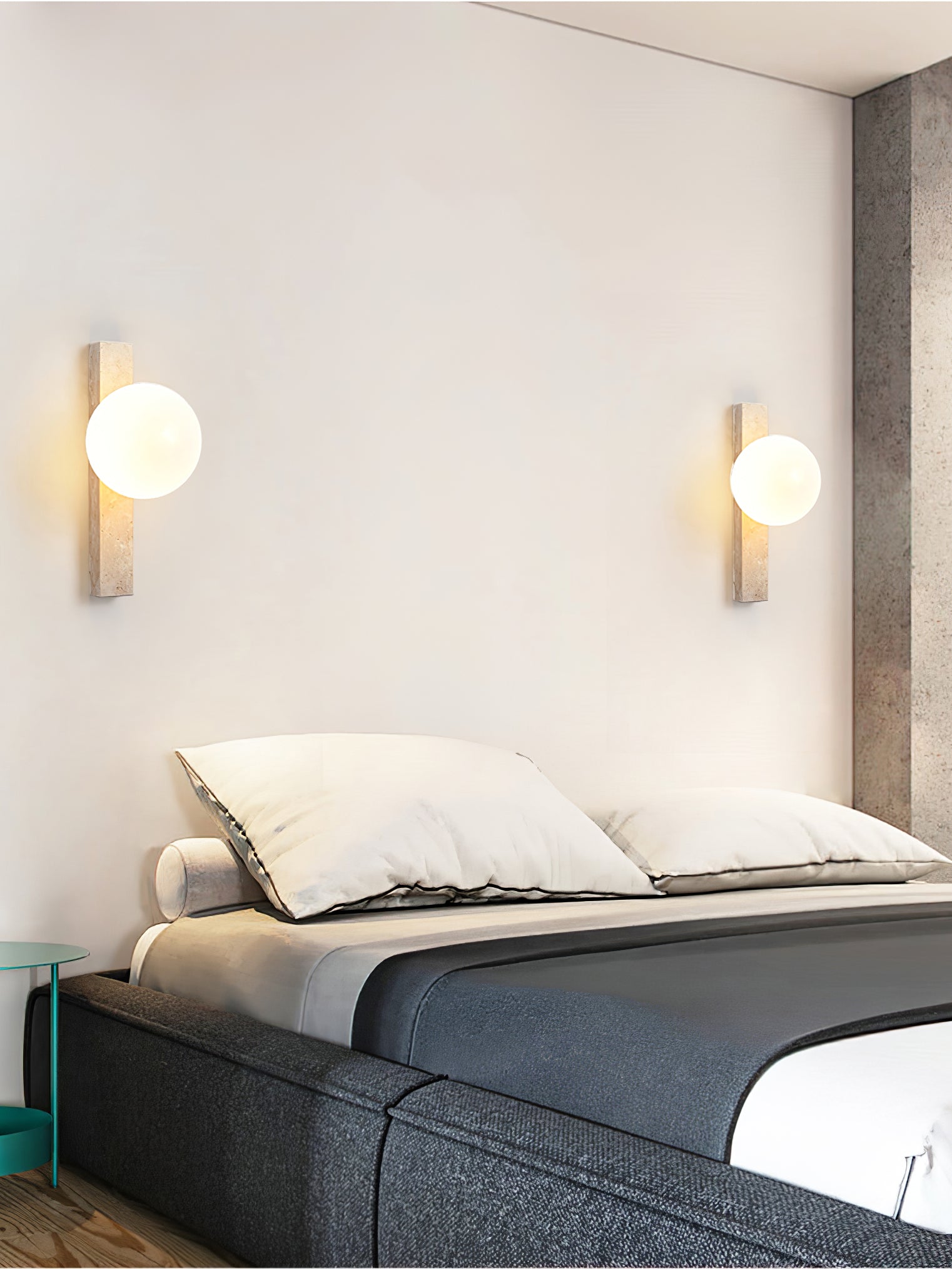 Zoshaira Travertine Wall Light-Neutral Decor