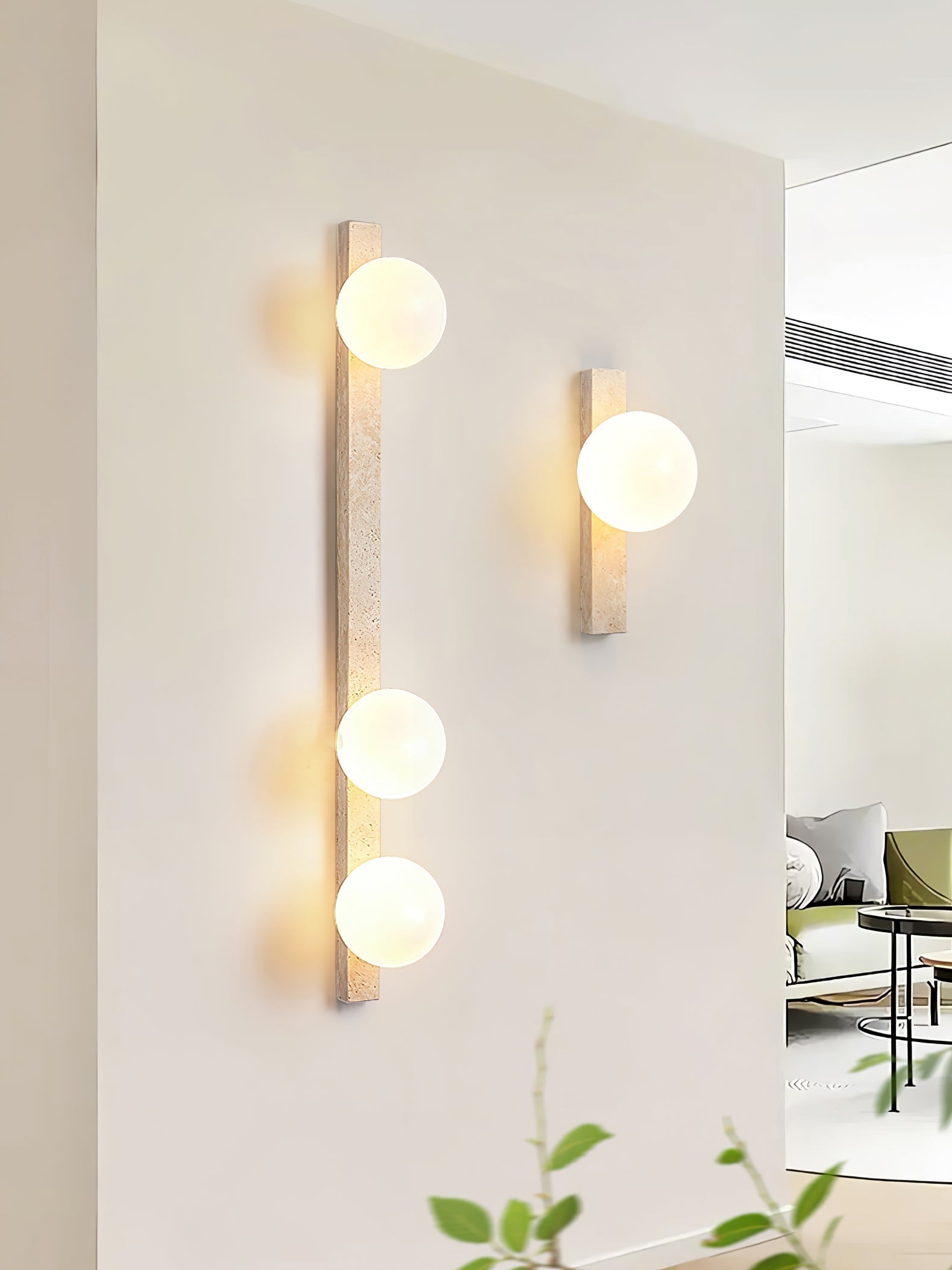 Zoshaira Travertine Wall Light-Neutral Decor