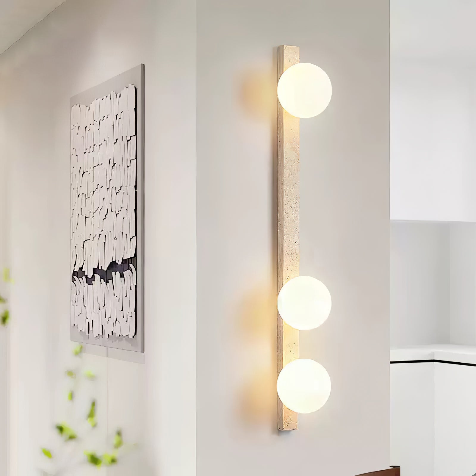 Zoshaira Travertine Wall Light-Neutral Decor