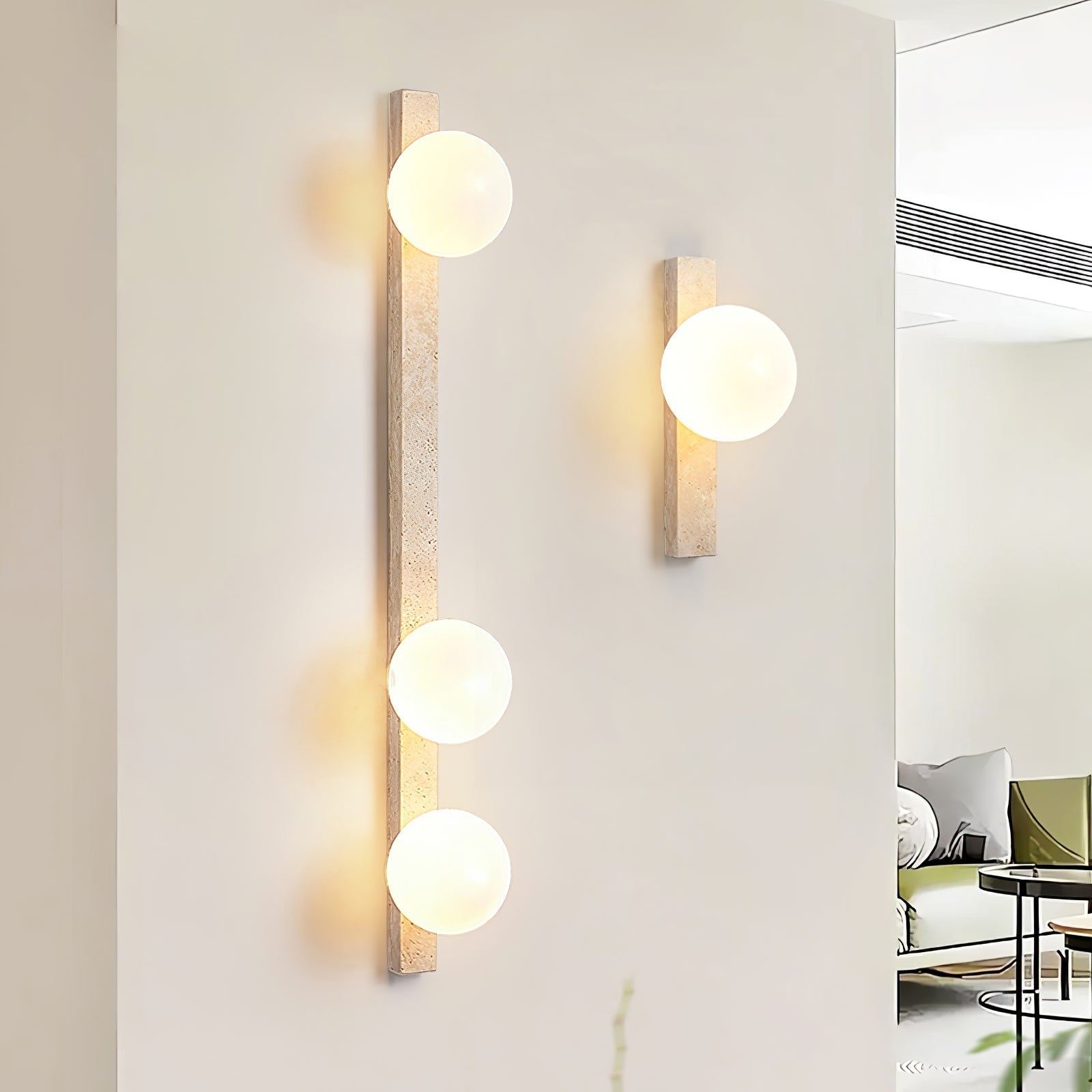 Zoshaira Travertine Wall Light-Neutral Decor