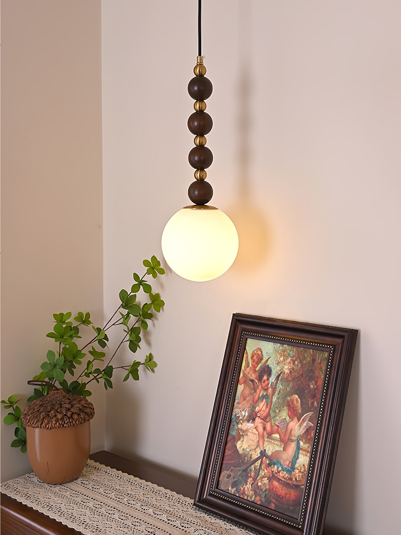 Golie Minimalist Wood Pendant Lamp-Neutral Decor