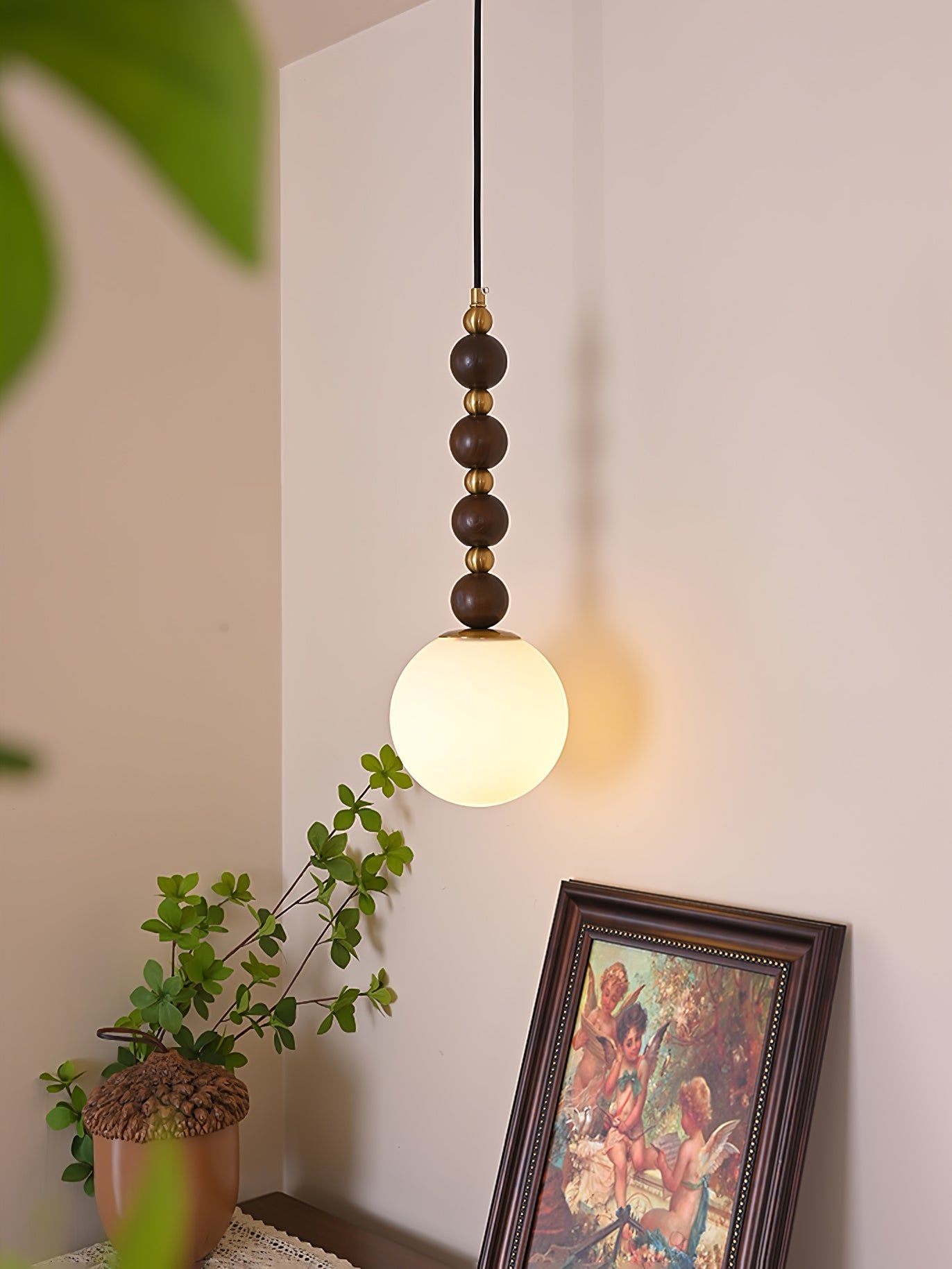 Golie Minimalist Wood Pendant Lamp-Neutral Decor