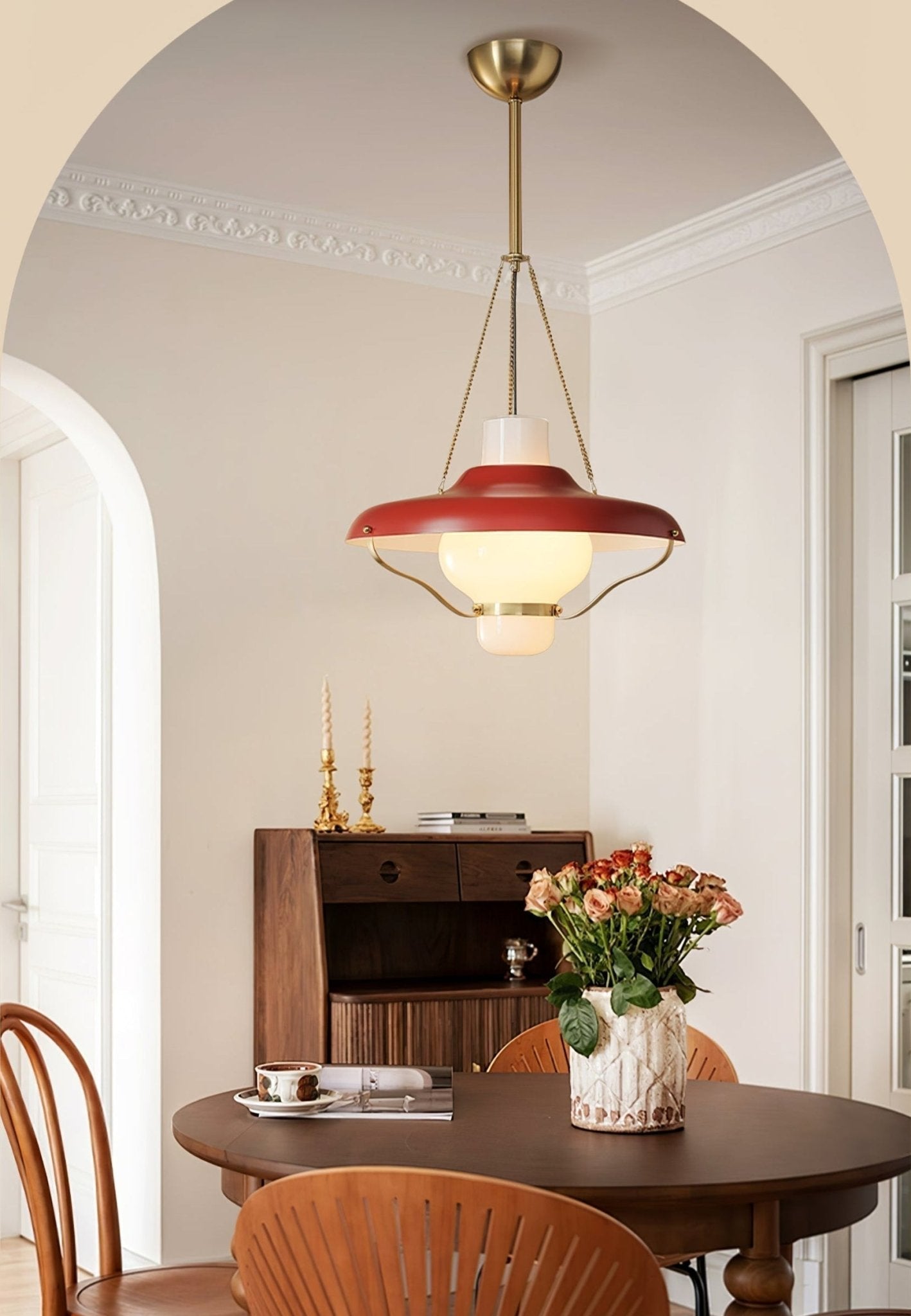 Olaeon Mid-Century Glass Pendant Light-Neutral Decor