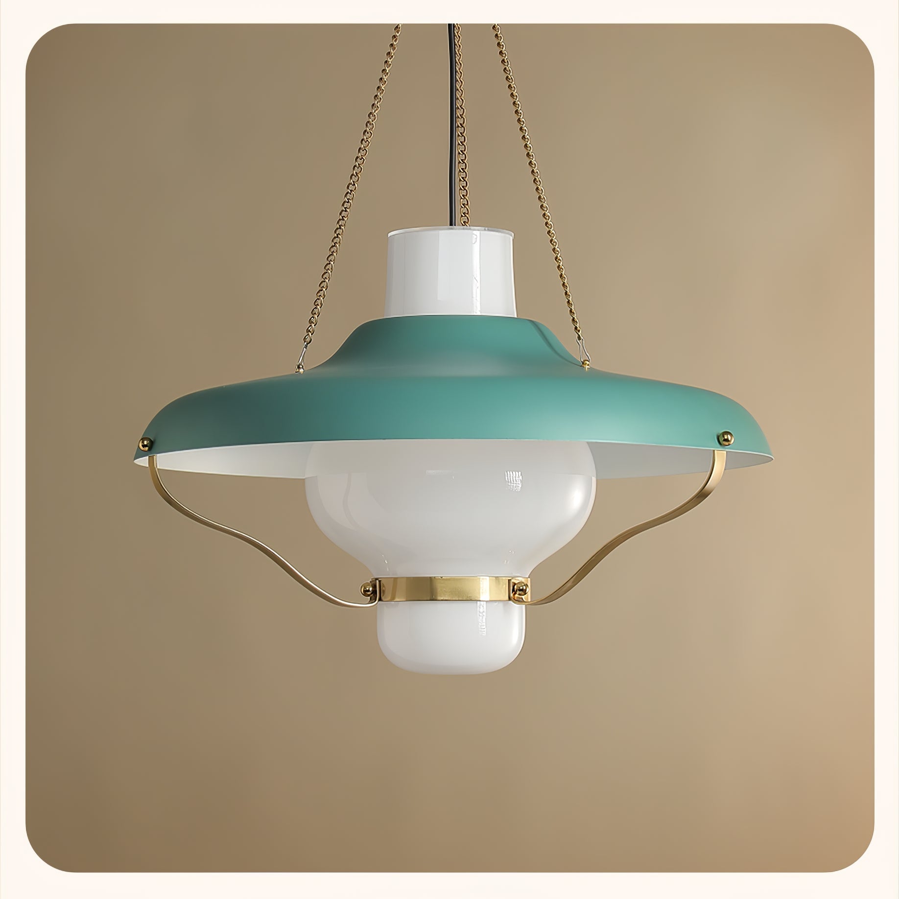 Olaeon Mid-Century Glass Pendant Light-Neutral Decor