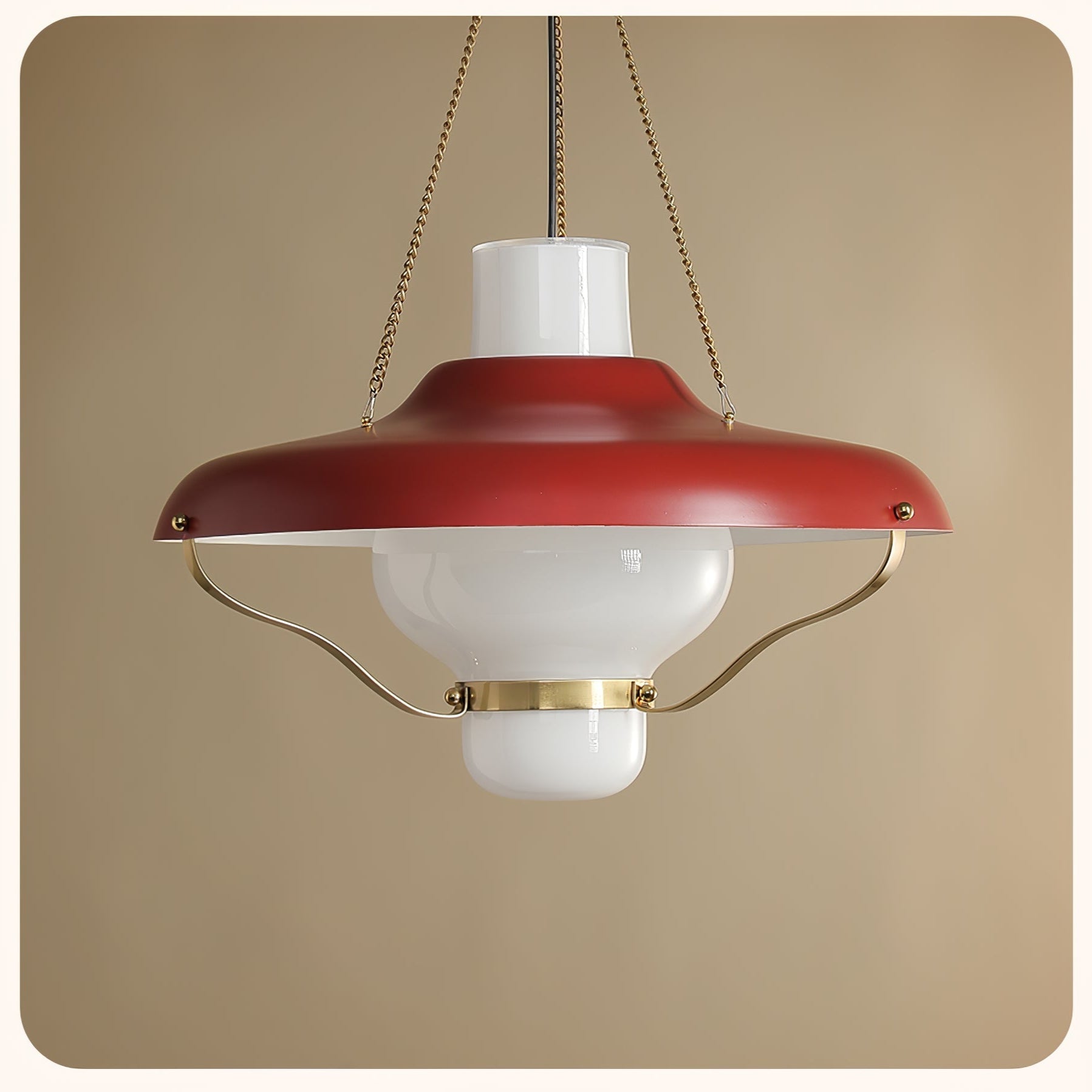 Olaeon Mid-Century Glass Pendant Light-Neutral Decor