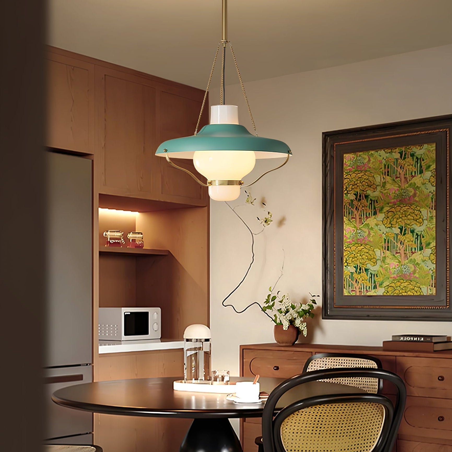 Olaeon Mid-Century Glass Pendant Light-Neutral Decor