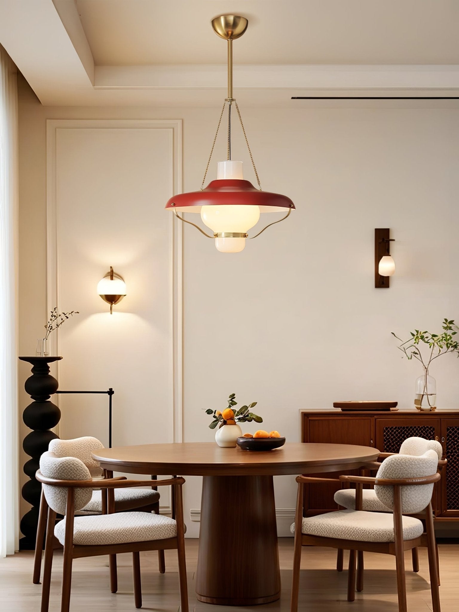 Olaeon Mid-Century Glass Pendant Light-Neutral Decor