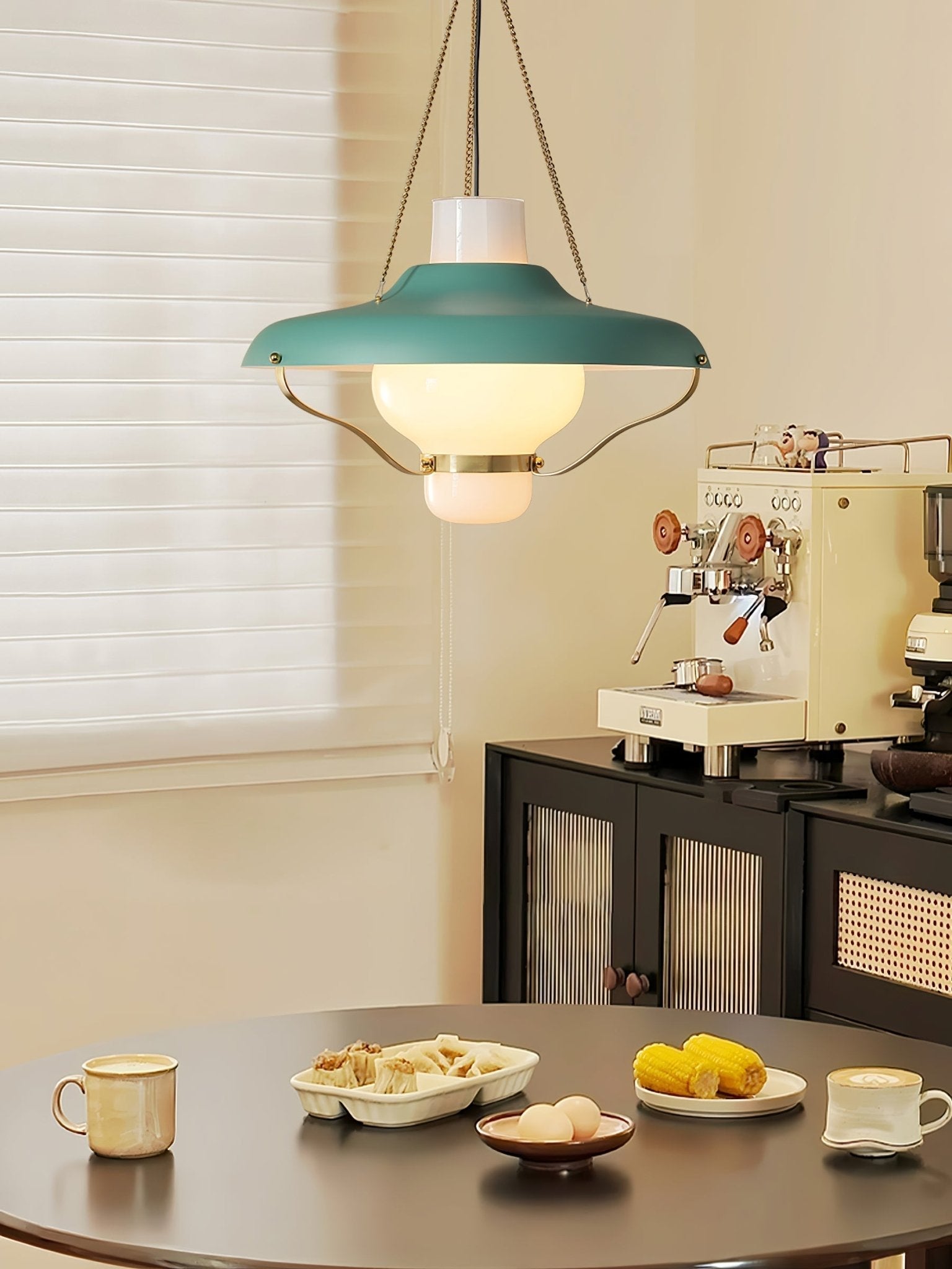 Olaeon Mid-Century Glass Pendant Light-Neutral Decor
