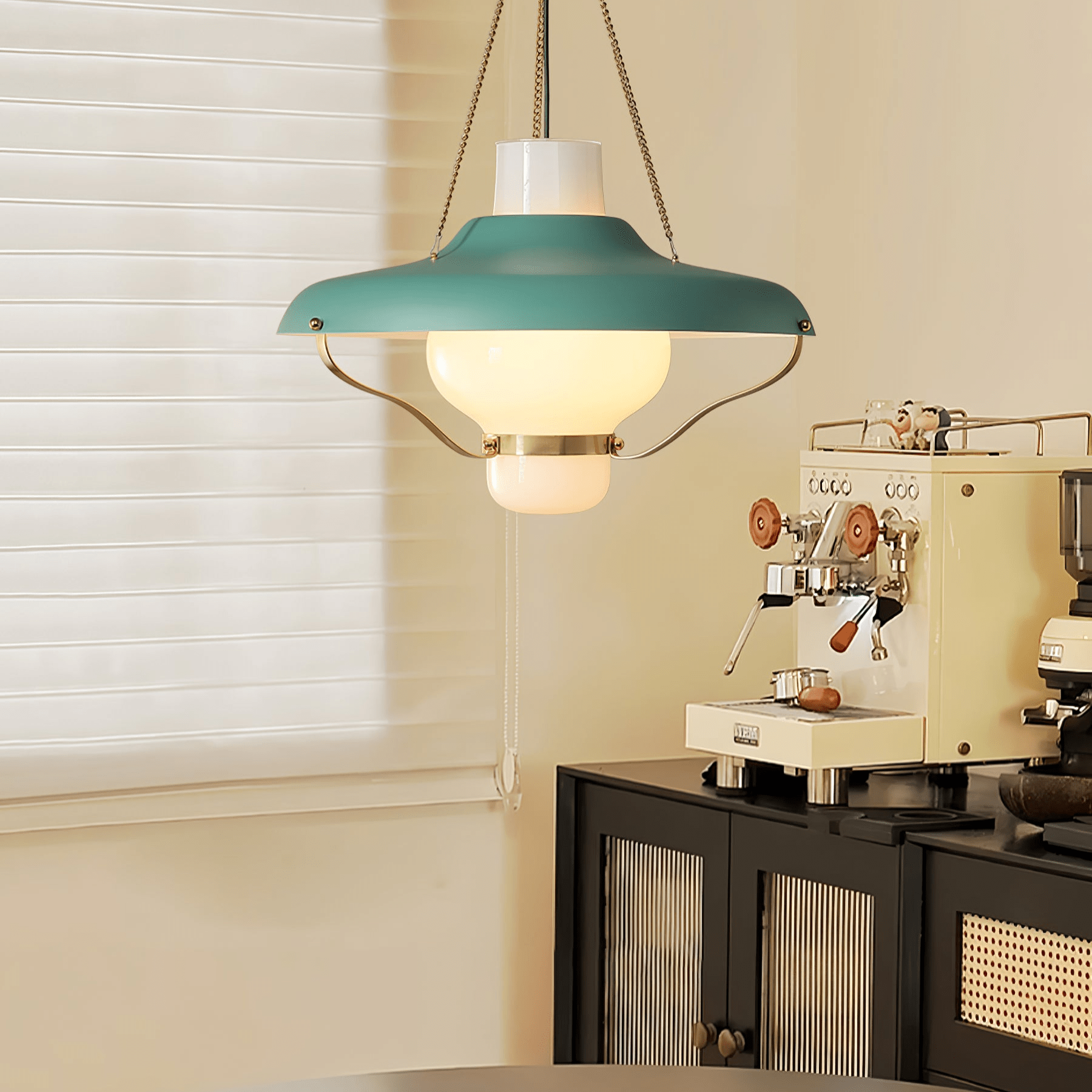 Olaeon Mid-Century Glass Pendant Light-Neutral Decor