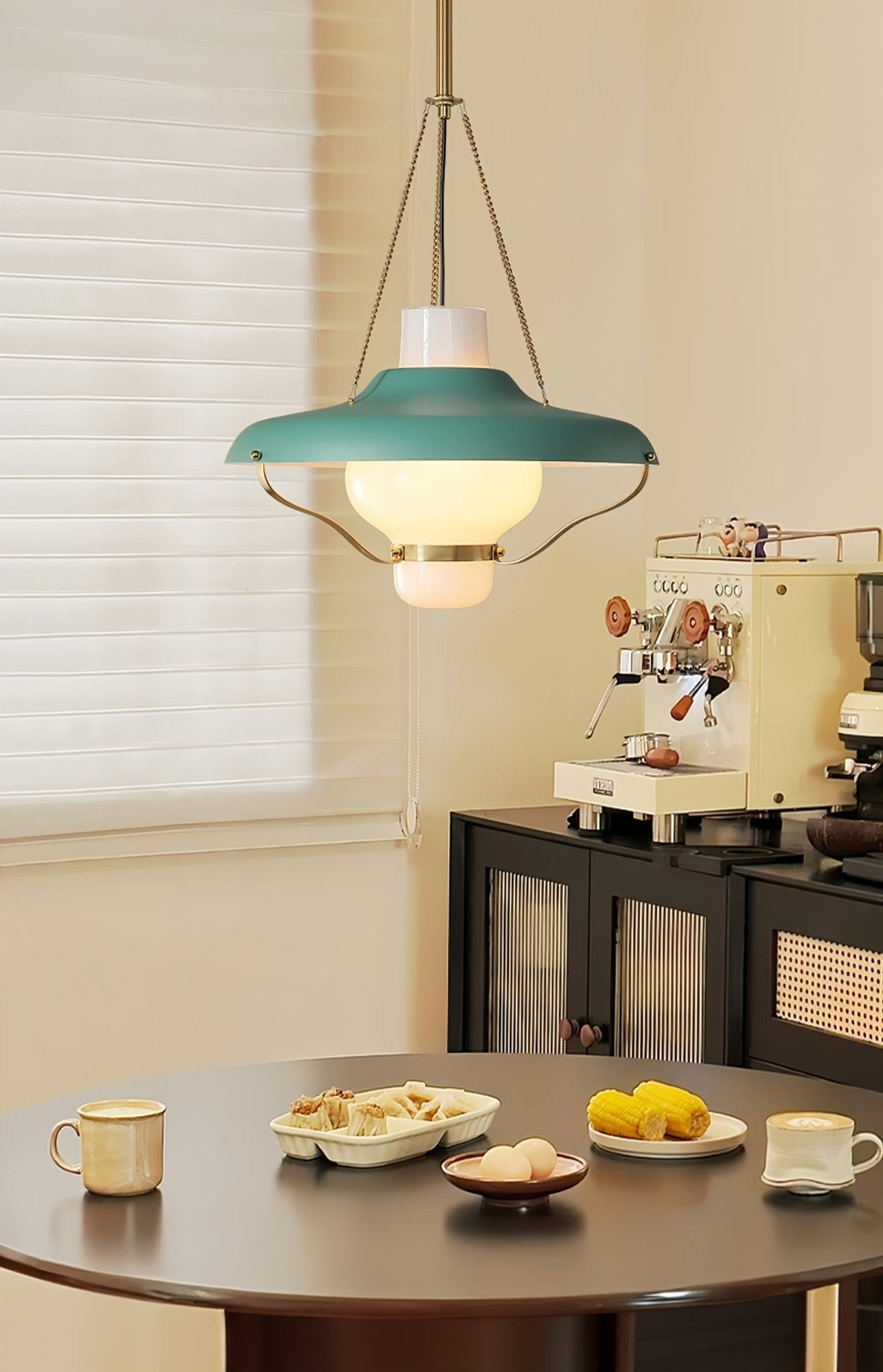 Olaeon Mid-Century Glass Pendant Light-Neutral Decor